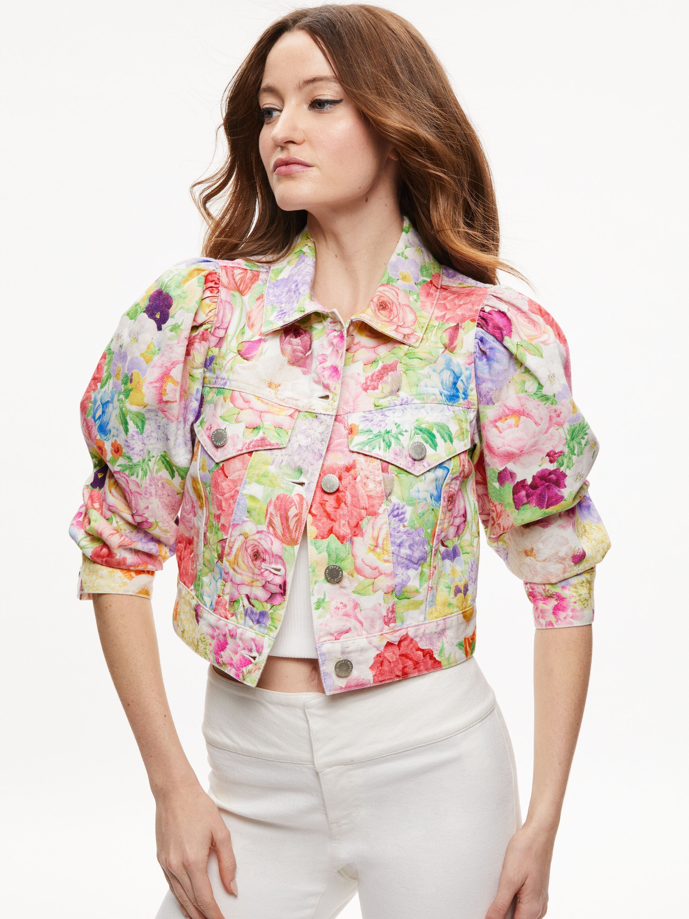 LANA PUFFED SLEEVE DENIM JACKET