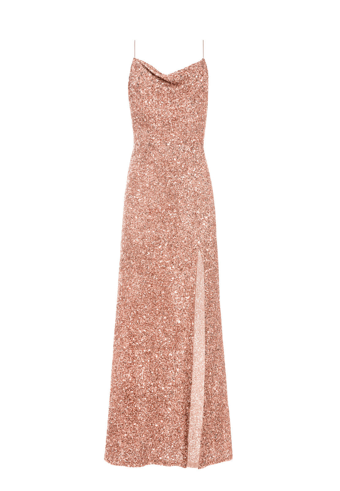 DIANA SEQUIN COWL NECK GOWN