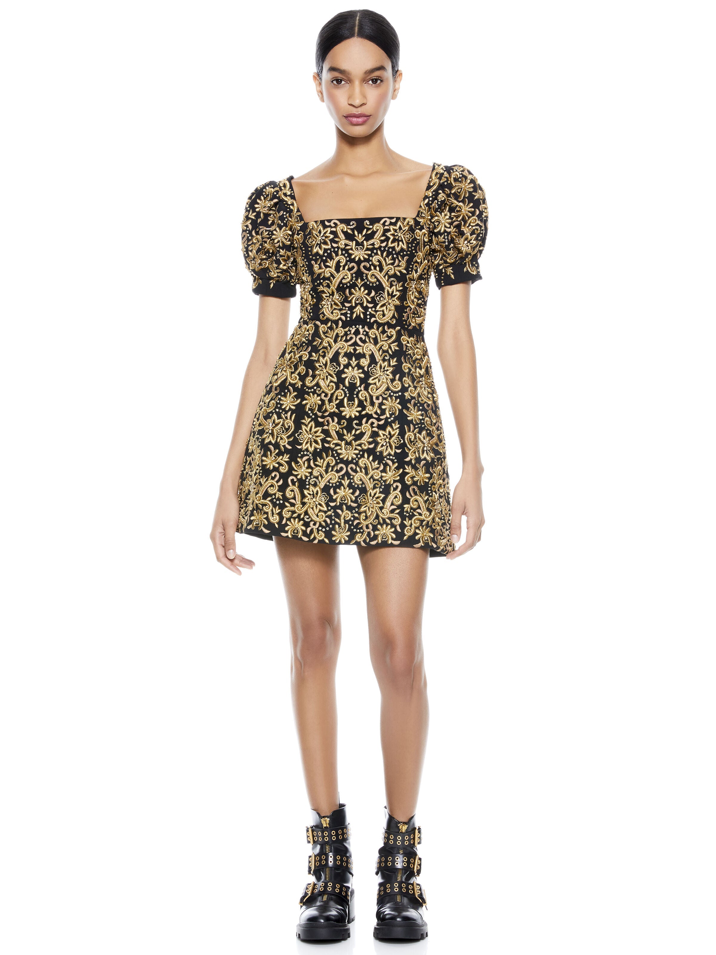 KRISTIAN EMBROIDERED MINI DRESS