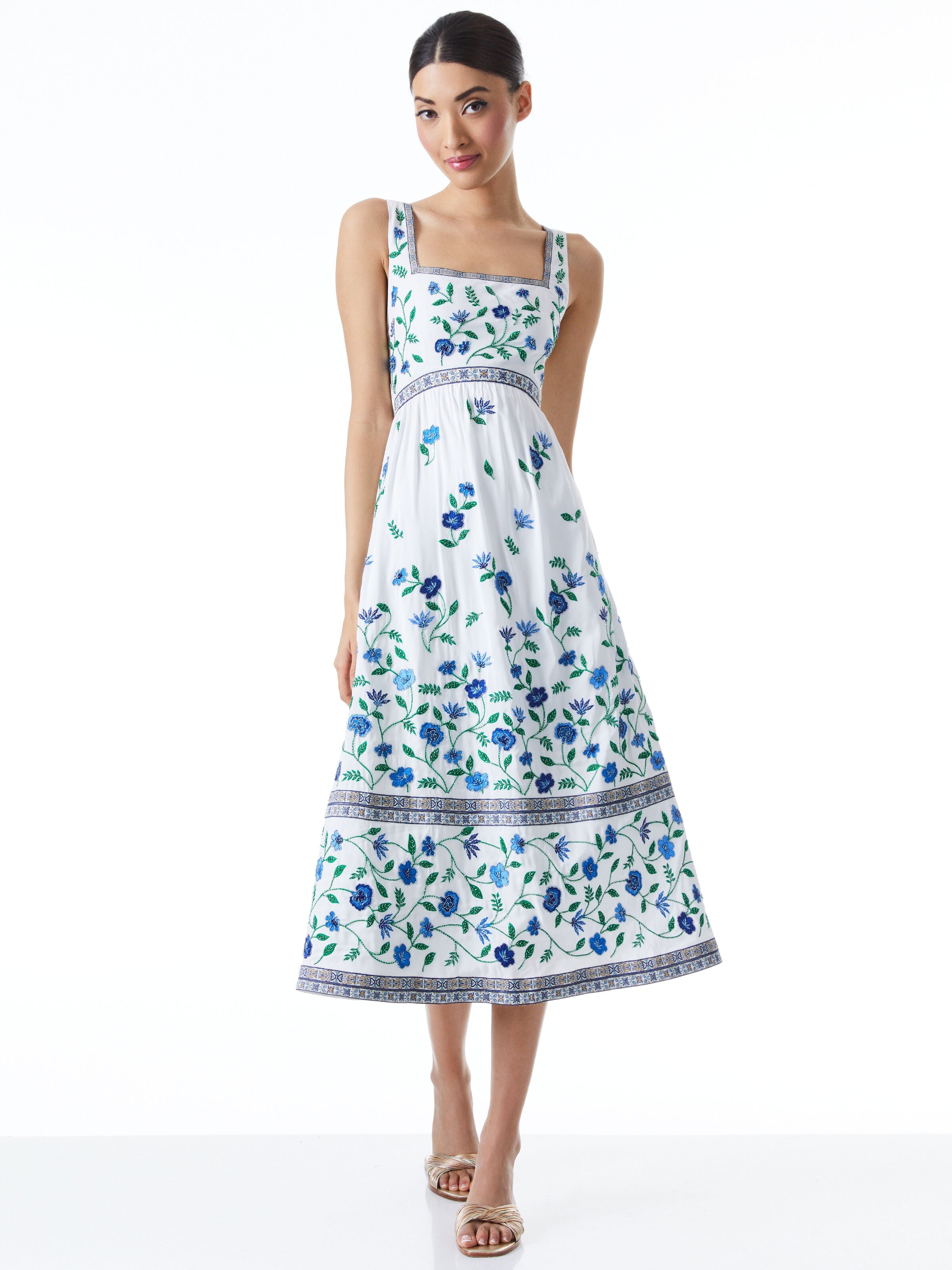 JOELLA EMBELLISHED MIDI DRESS