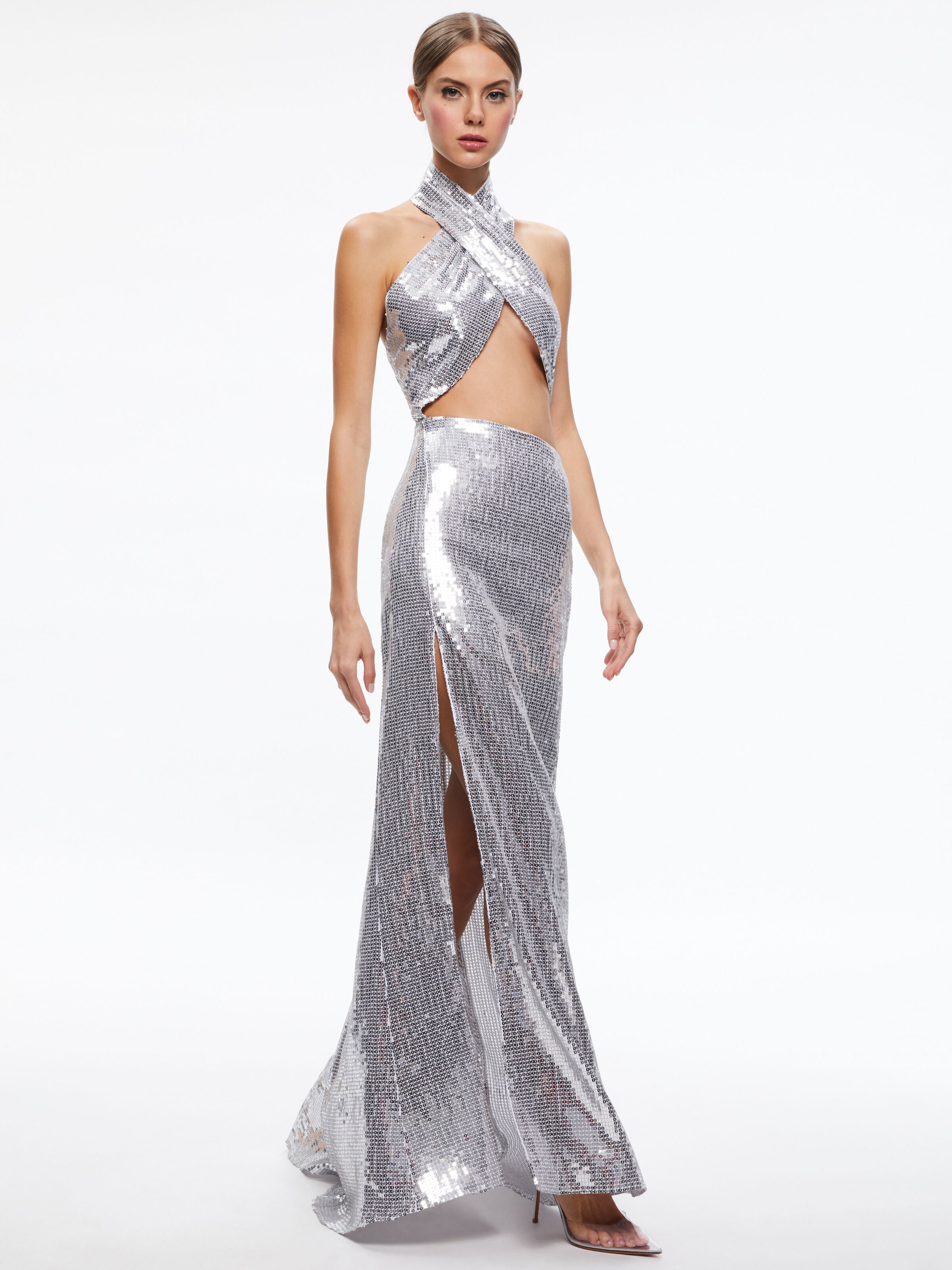 MAY HALTER NECK SEQUIN GOWN