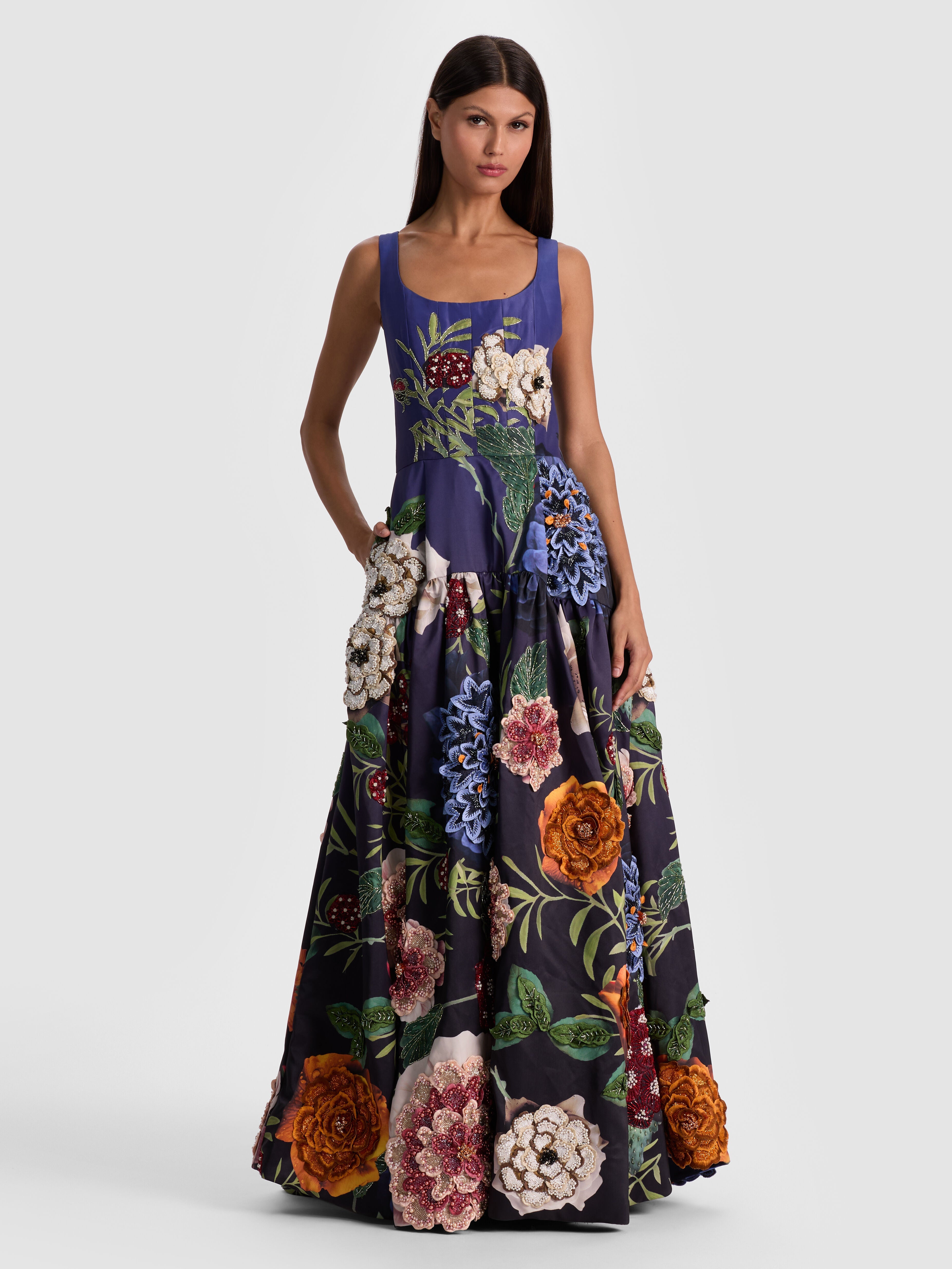 MAXINE EMBELLISHED GOWN - MAGIC GARDEN GRADIENT