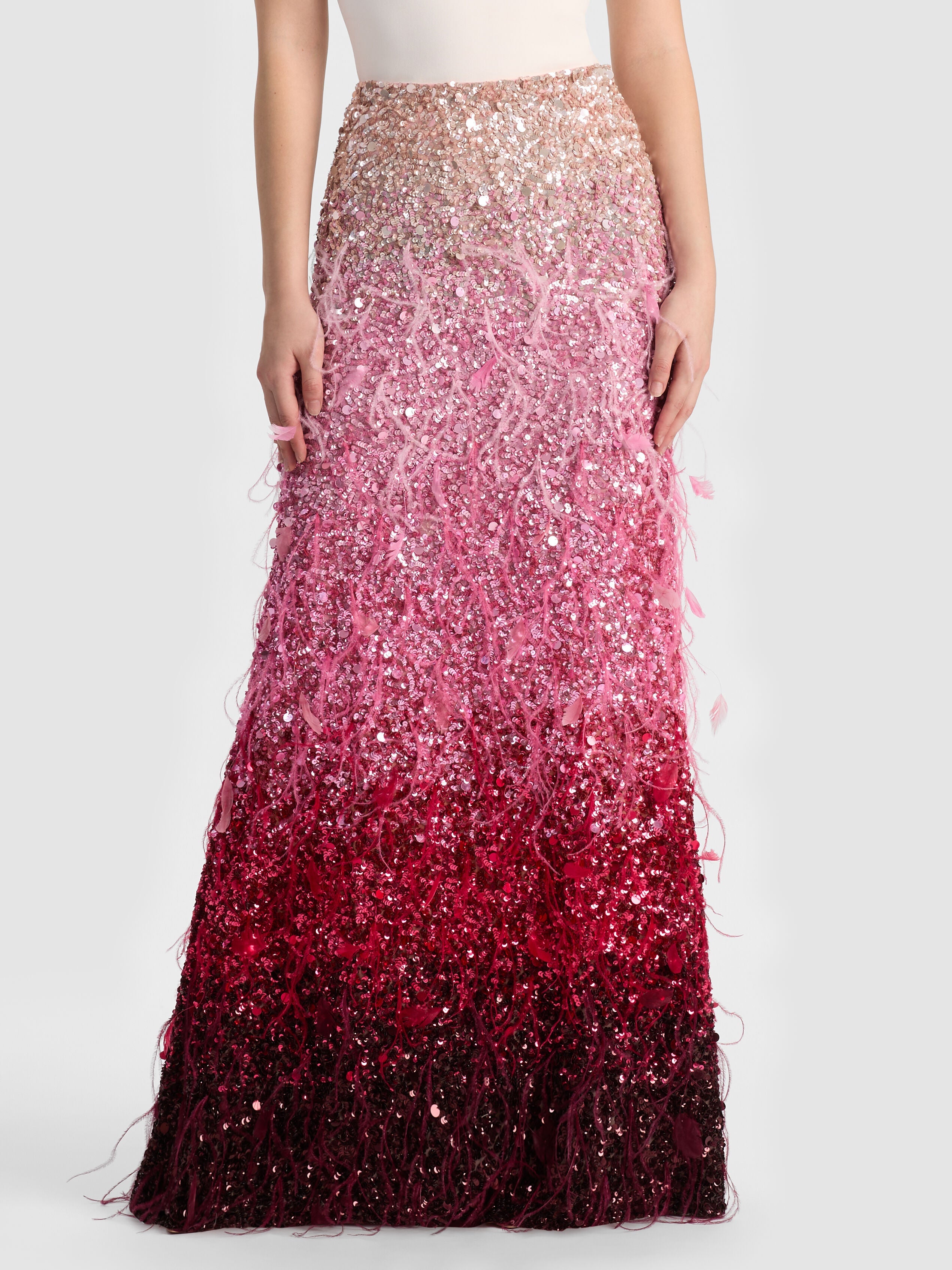 ASHTON FEATHERED SKIRT