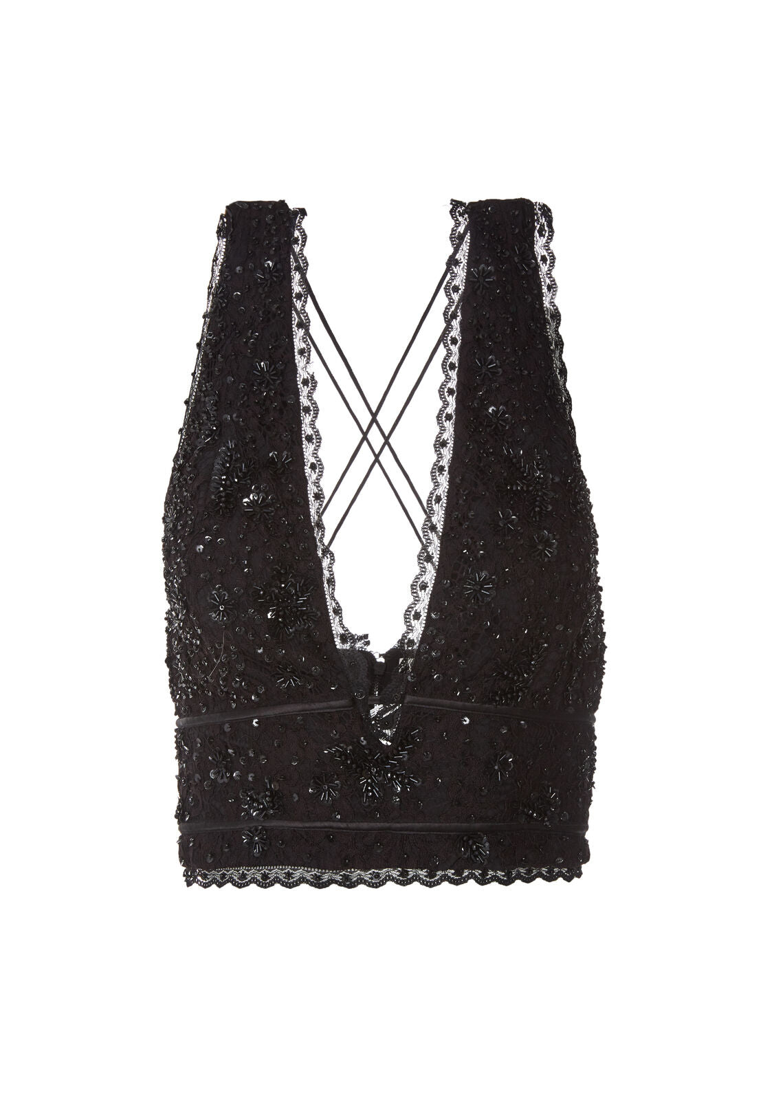 KLEIN EMBELL CROSS BK BRA TOP