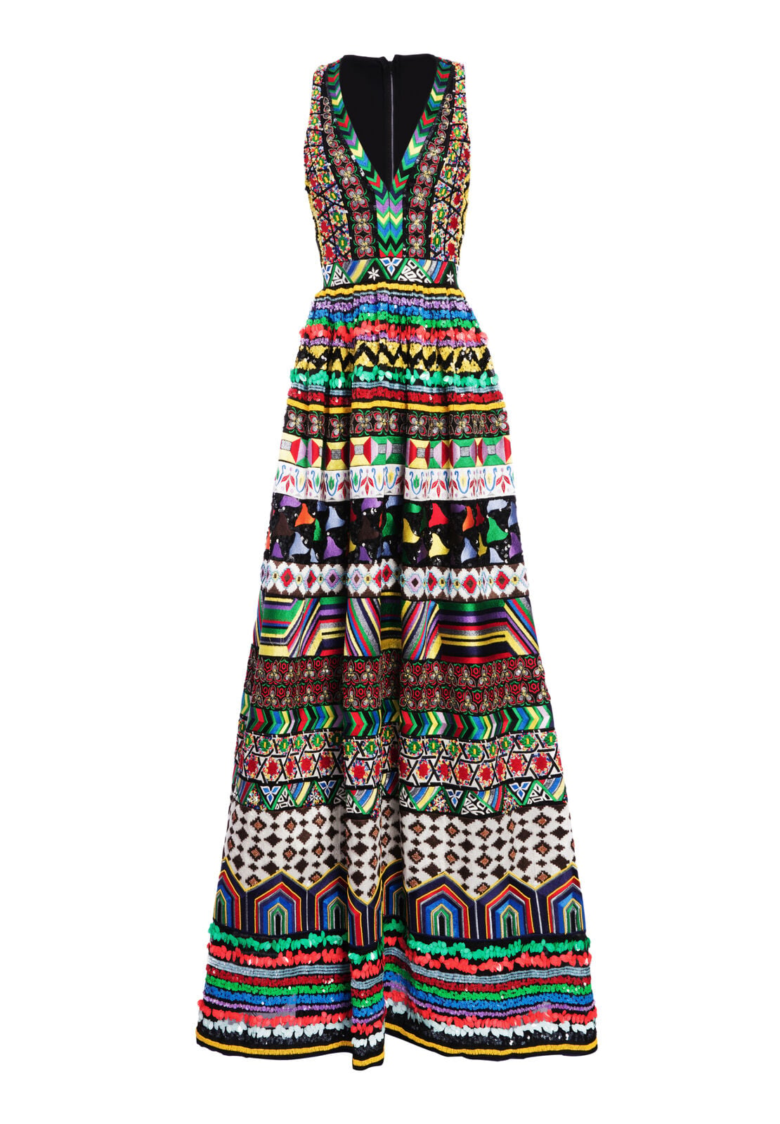 CASANDRA SEQUIN V-NECK BALL GOWN