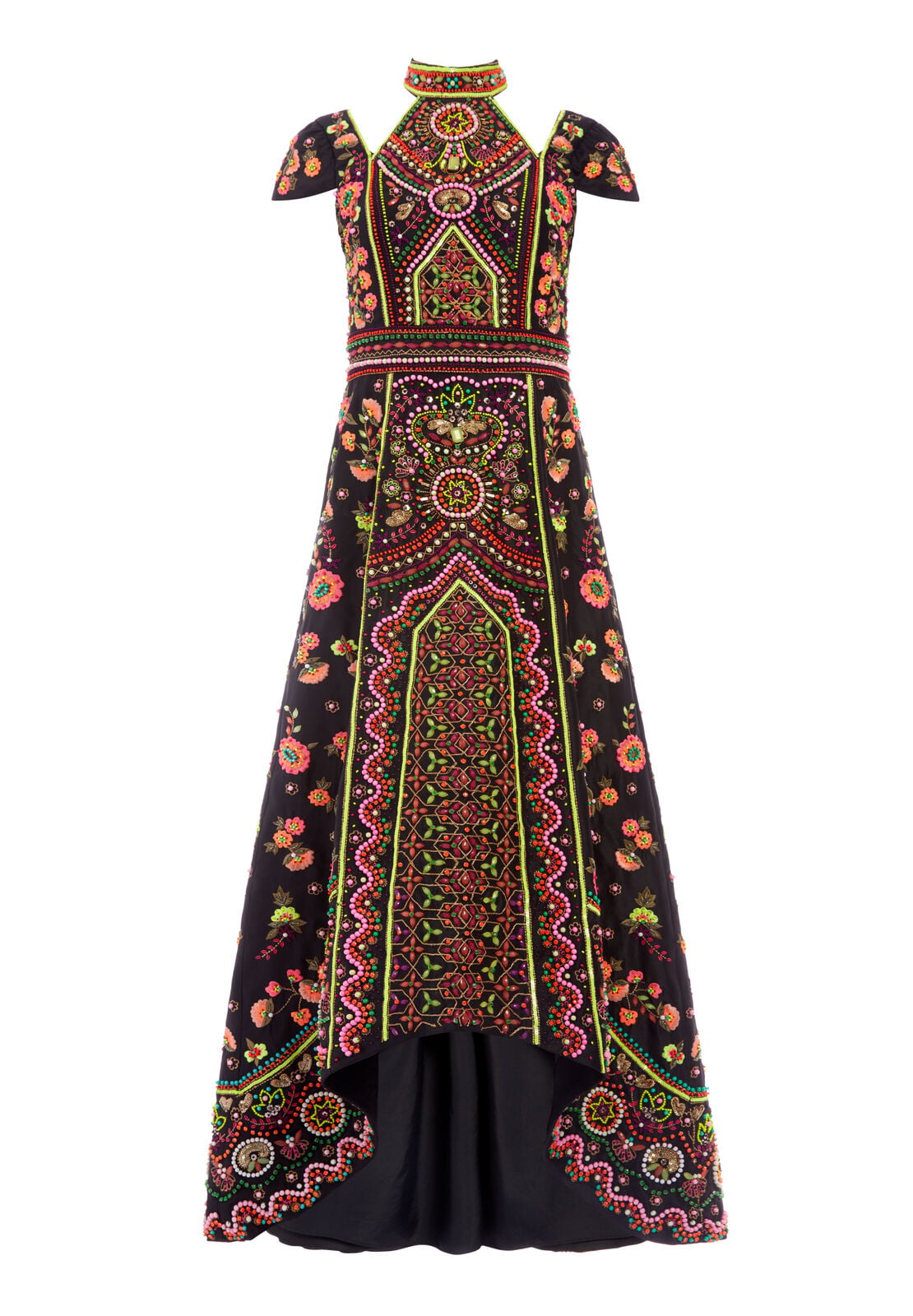 NIDIA EMBROIDERED HIGH LOW GOWN