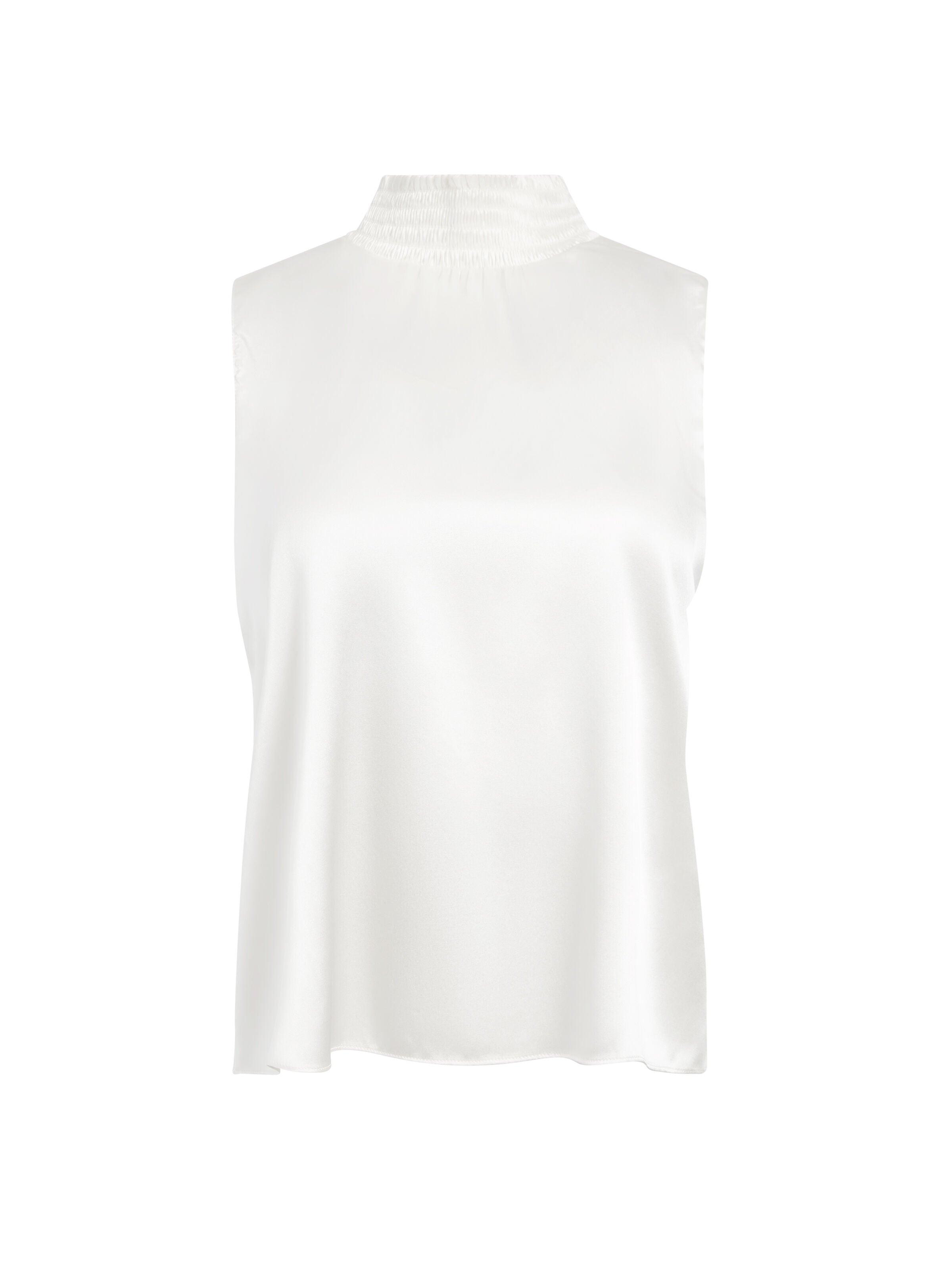 KASHA SMOCKED NECK SLEEVLESS BLOUSE