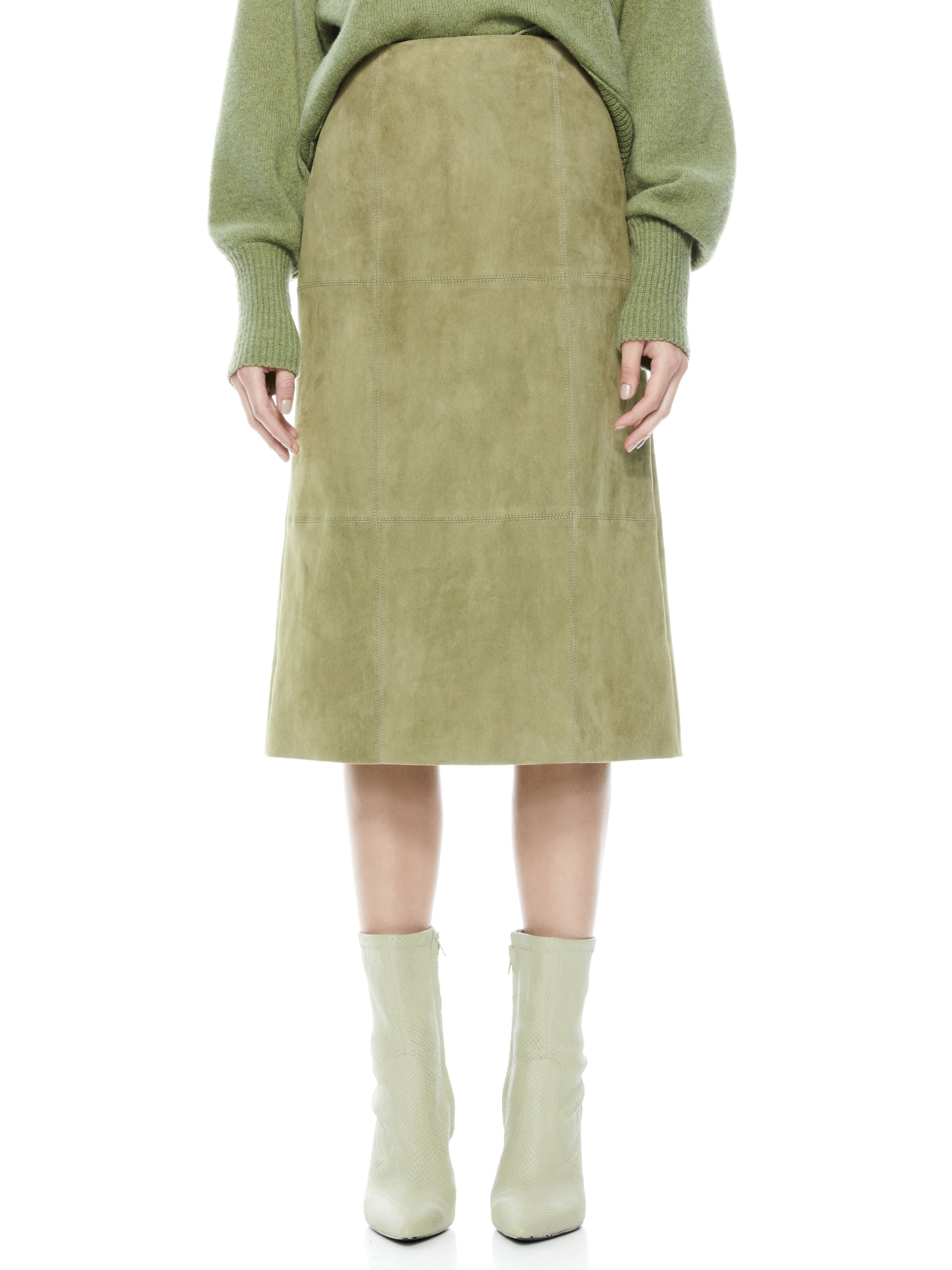 MAEVE SUEDE MIDI SLIP SKIRT