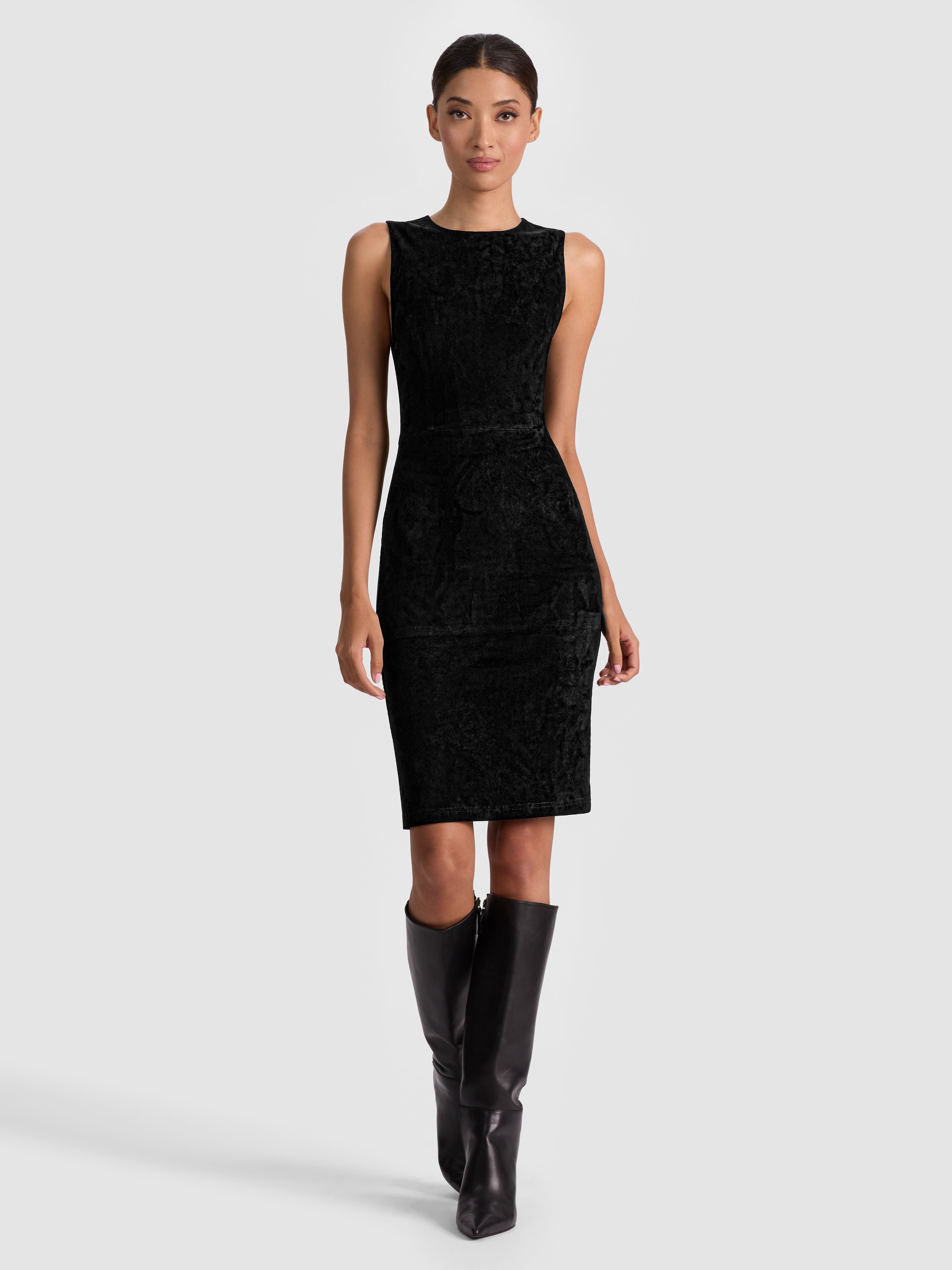 DELORA SUEDE MIDI DRESS