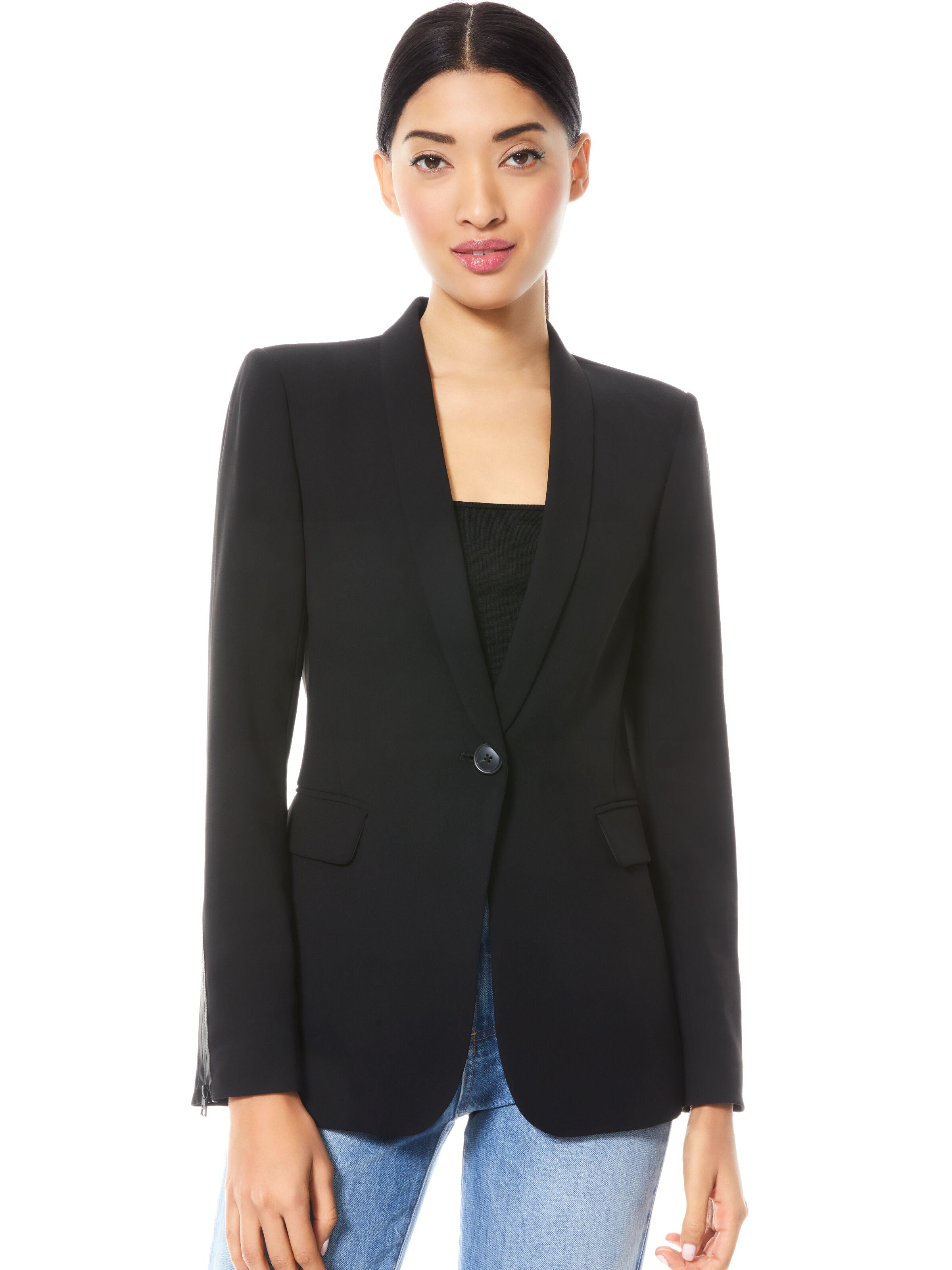 MACEY ZIPPER CUFF BLAZER
