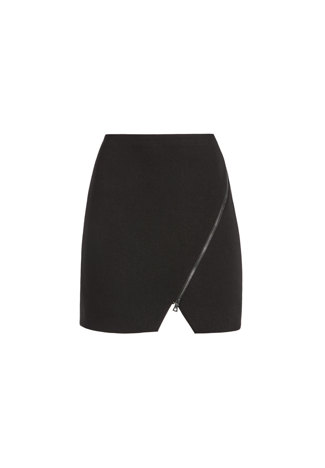 BARBRA ASYMMETRICAL ZIP MINI SKIRT