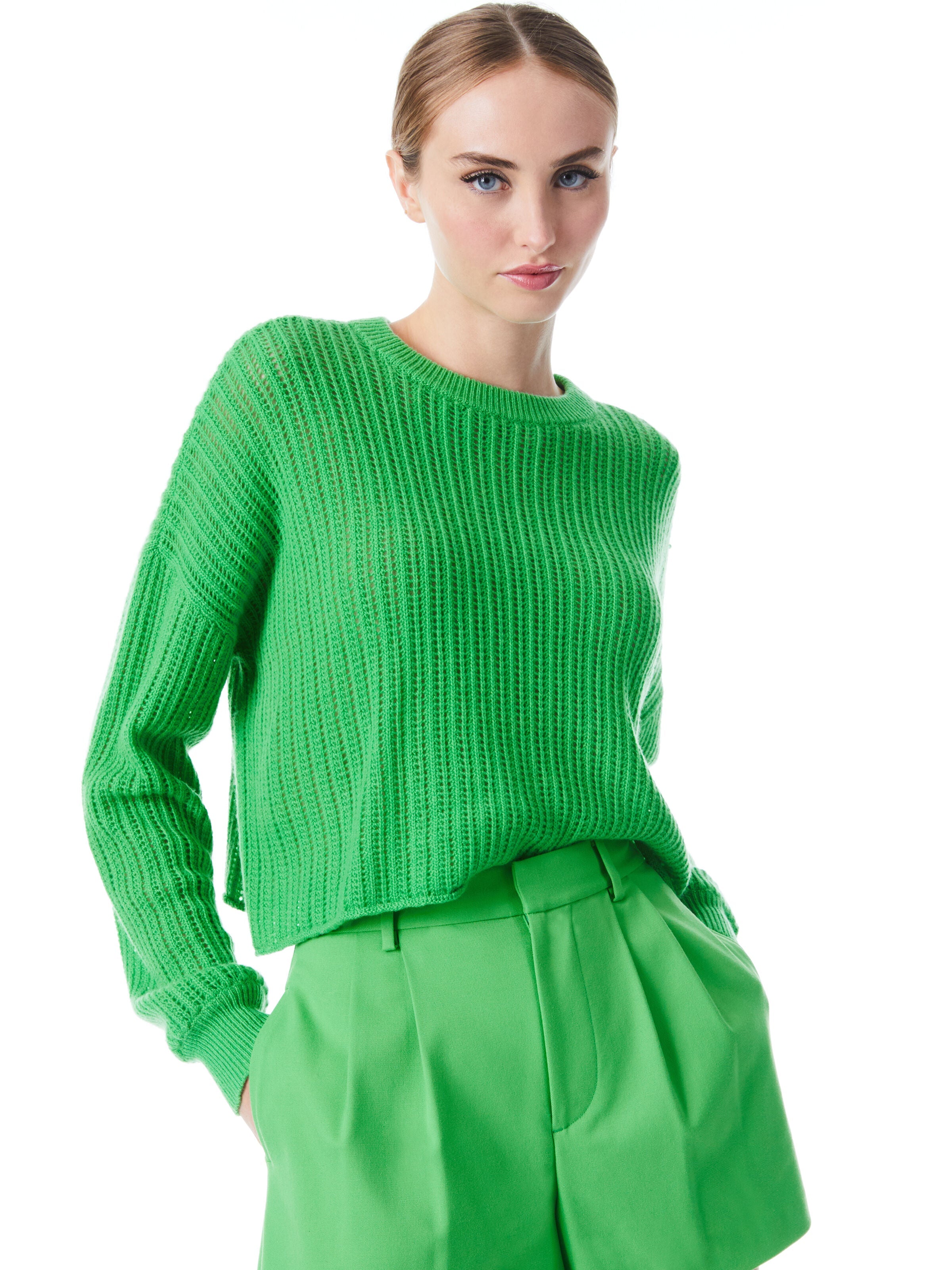 ANSLEY BLOUSON SLEEVE CROPPED PULLOVER