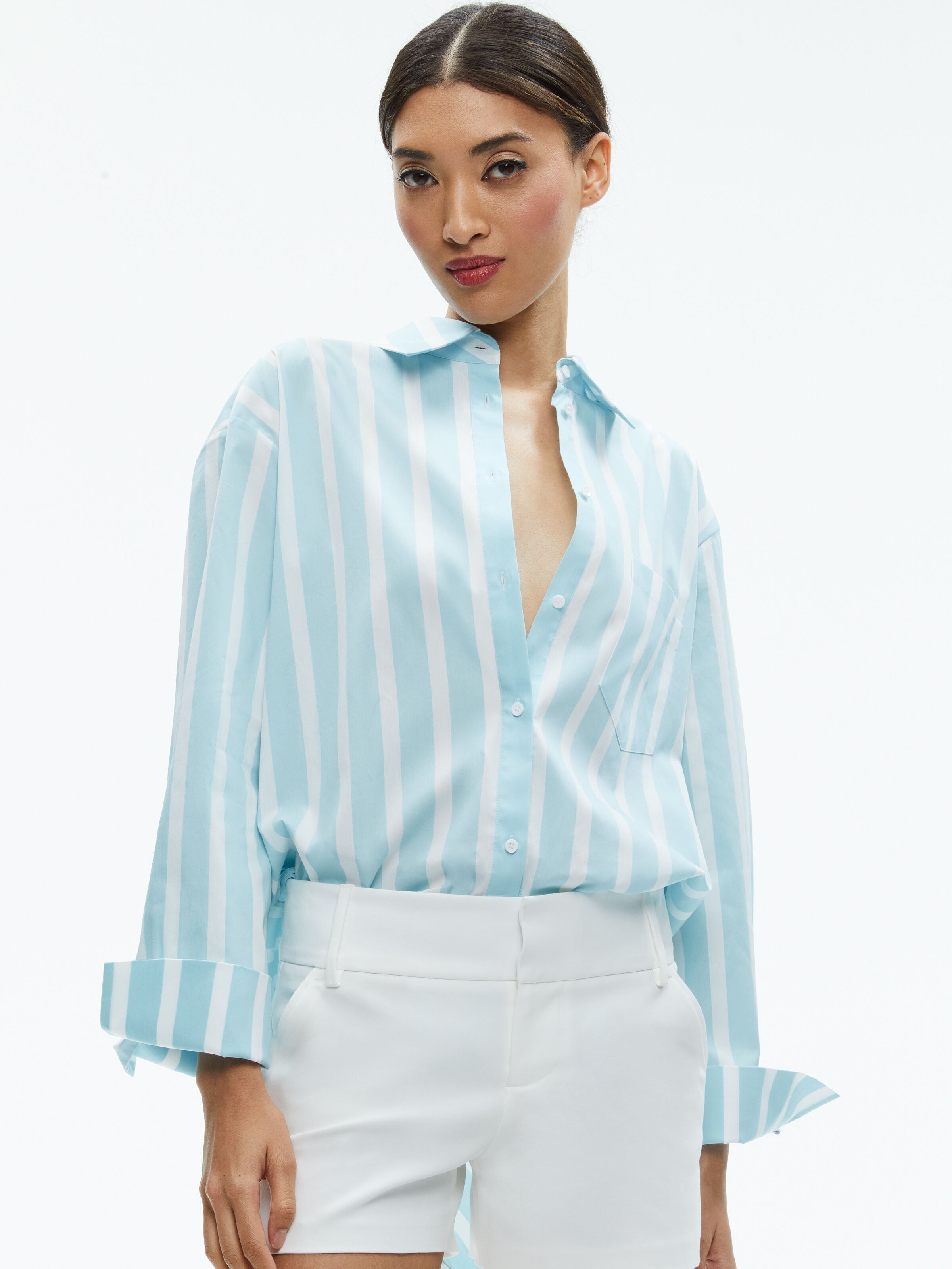 FINELY OVERSIZED LONG BUTTON DOWN SHIRT