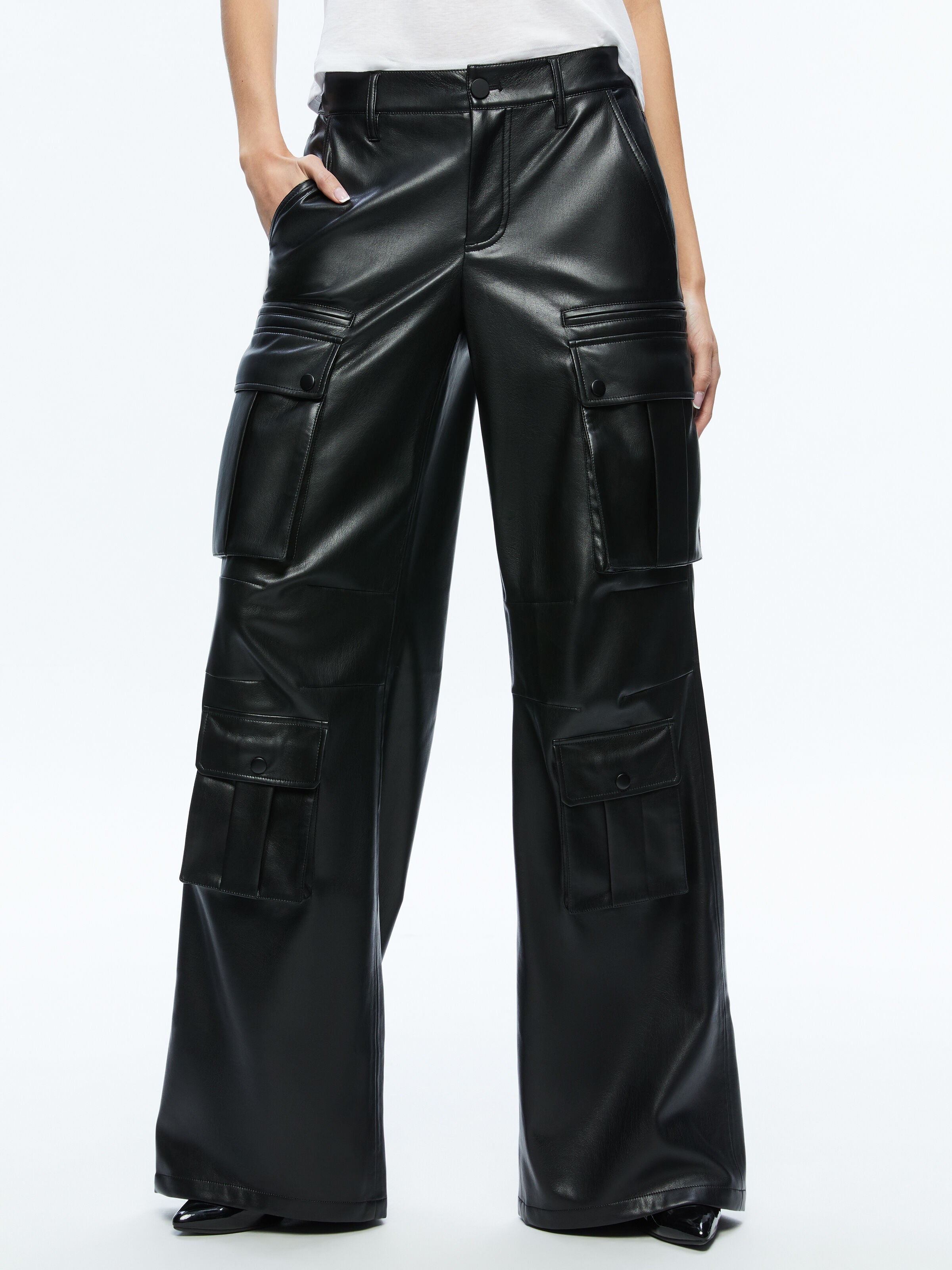 JOETTE VEGAN LEATHER CARGO PANT