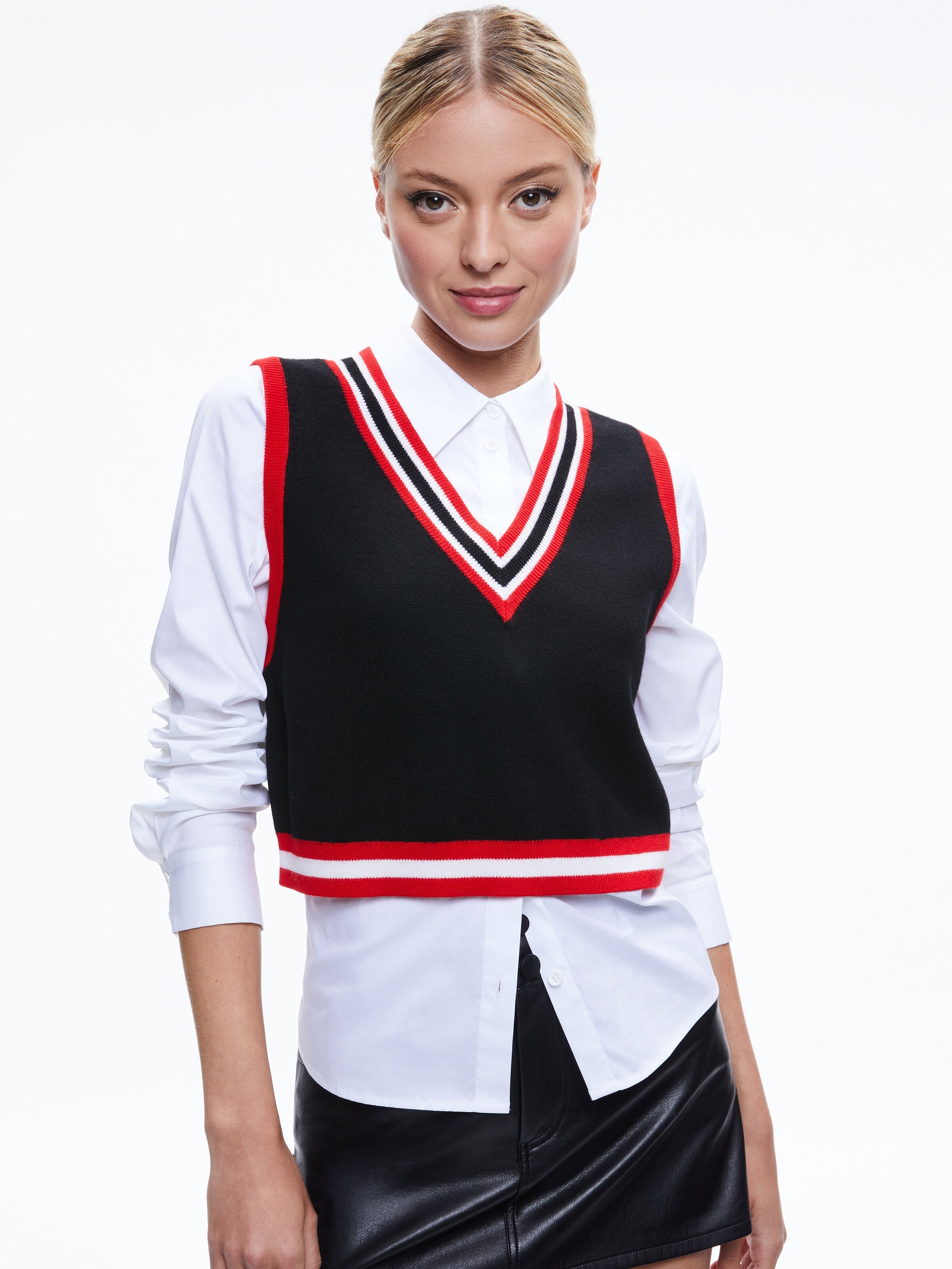 ORLY SWEATER VEST COMBINATION TOP