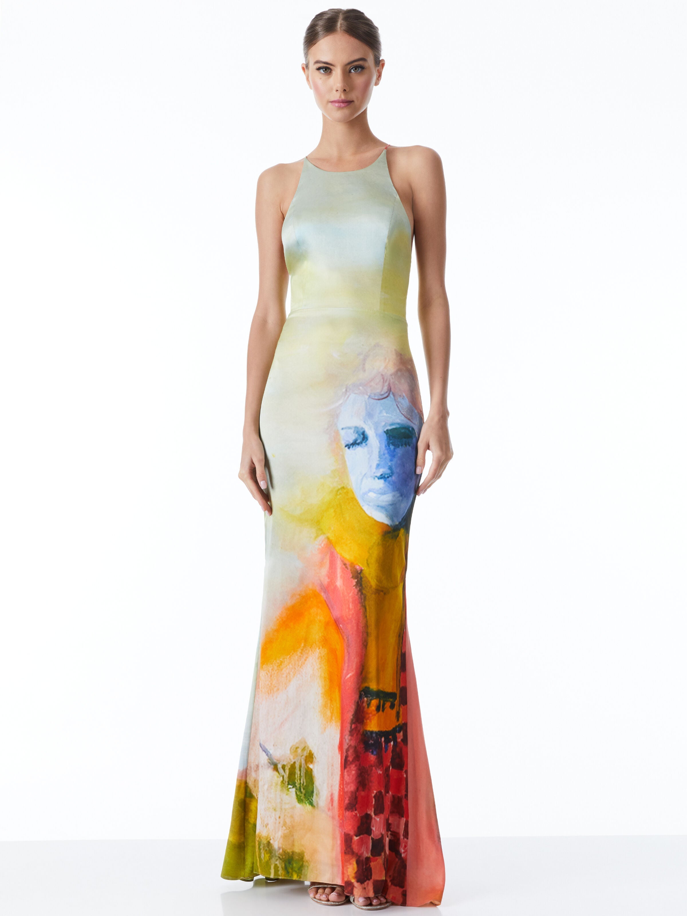 A+O X KIDSUPER SAMIA HALTERNECK FISHTAIL GOWN