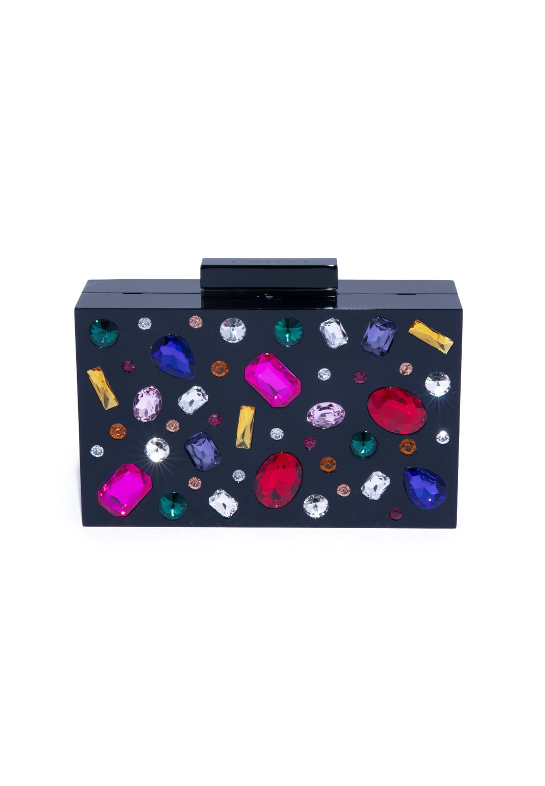 CHUNKY STONES LUCITE CLUTCH