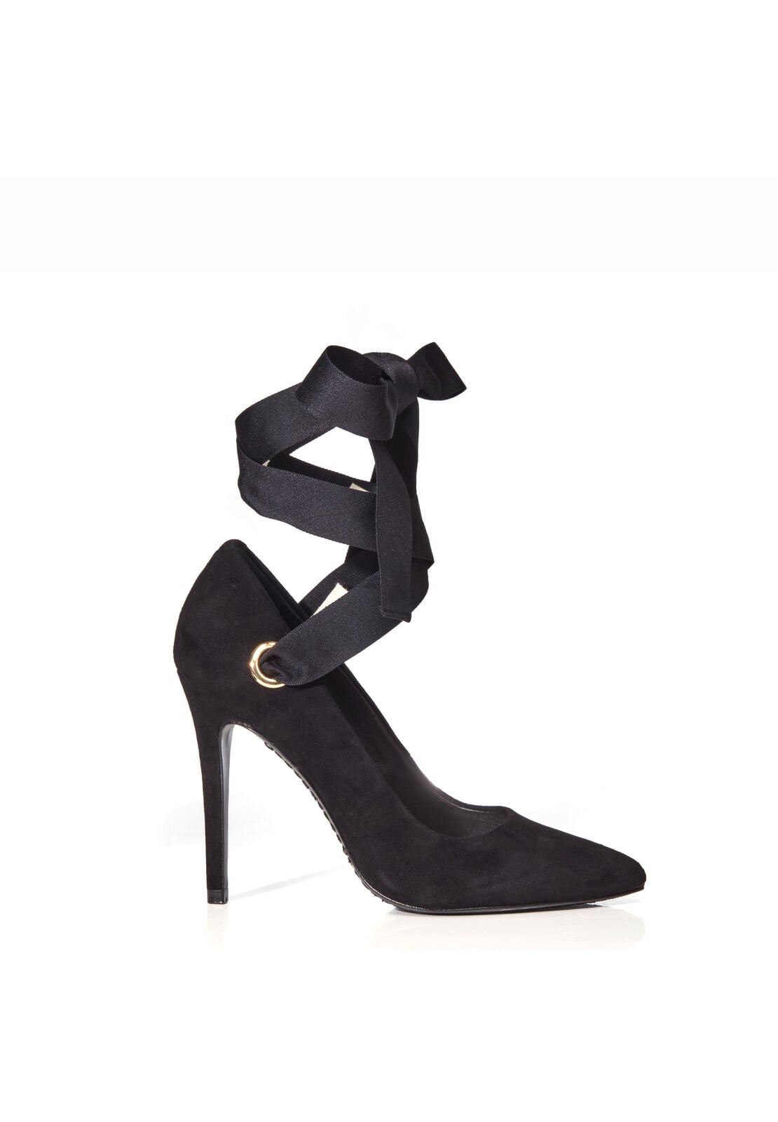 DOMINIQUE PRME SUEDE BLCK RBBN-Black-ALICE + OLIVIA
