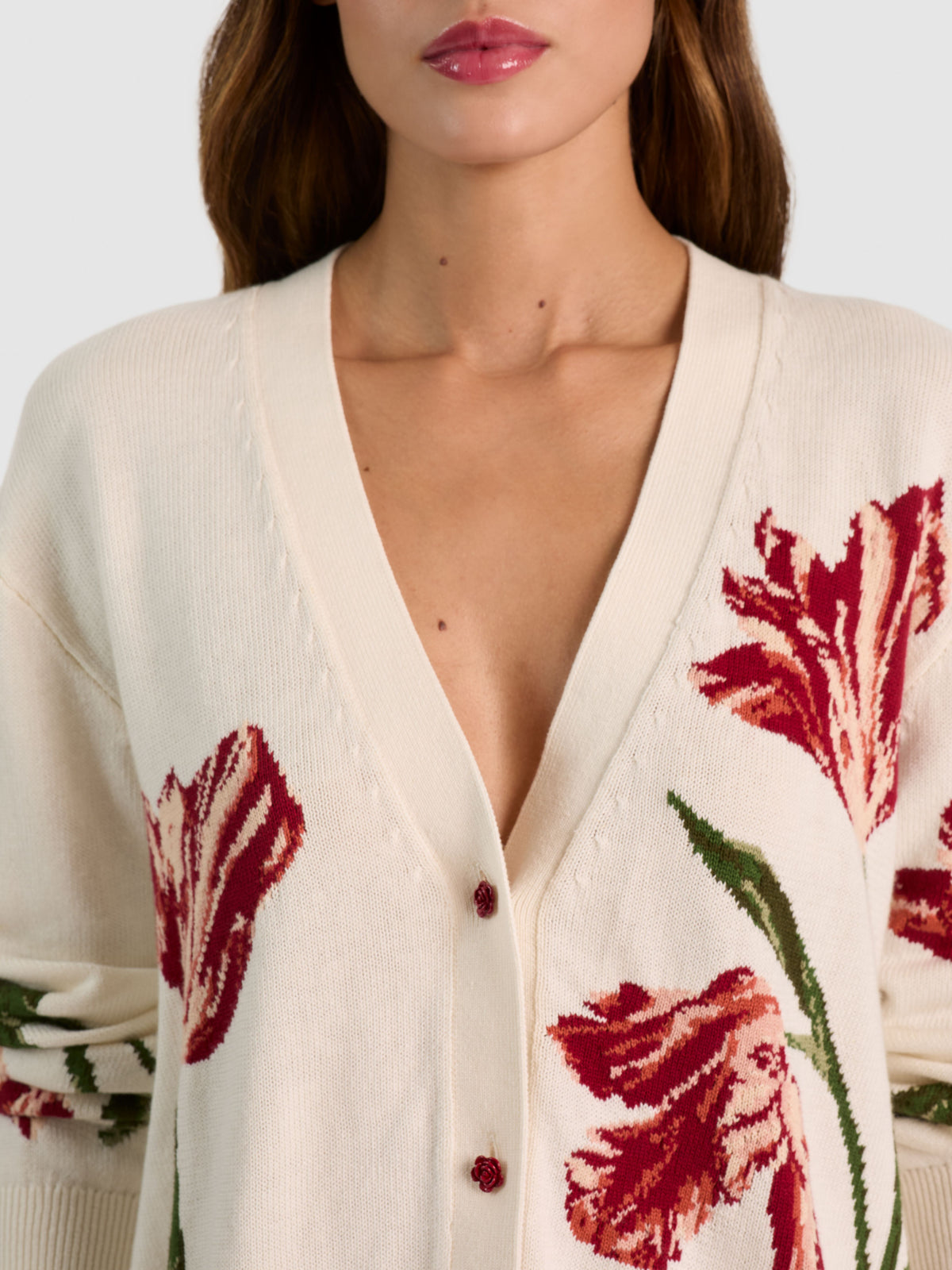 BRADLEY INTARSIA SHORT CARDIGAN-ALICE + OLIVIA
