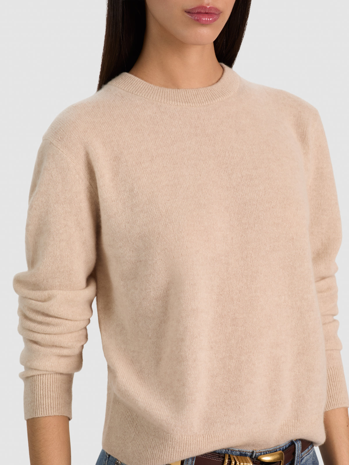 CAROLEE CASHMERE PULLOVER-OATMEAL HEATHER-ALICE + OLIVIA