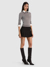 PORLA WOOL DOUBLE COLLAR PULLOVER-中度麻灰色-ALICE + OLIVIA