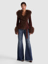 POLINA SUEDE FUR WRAP JACKET-ALICE + OLIVIA