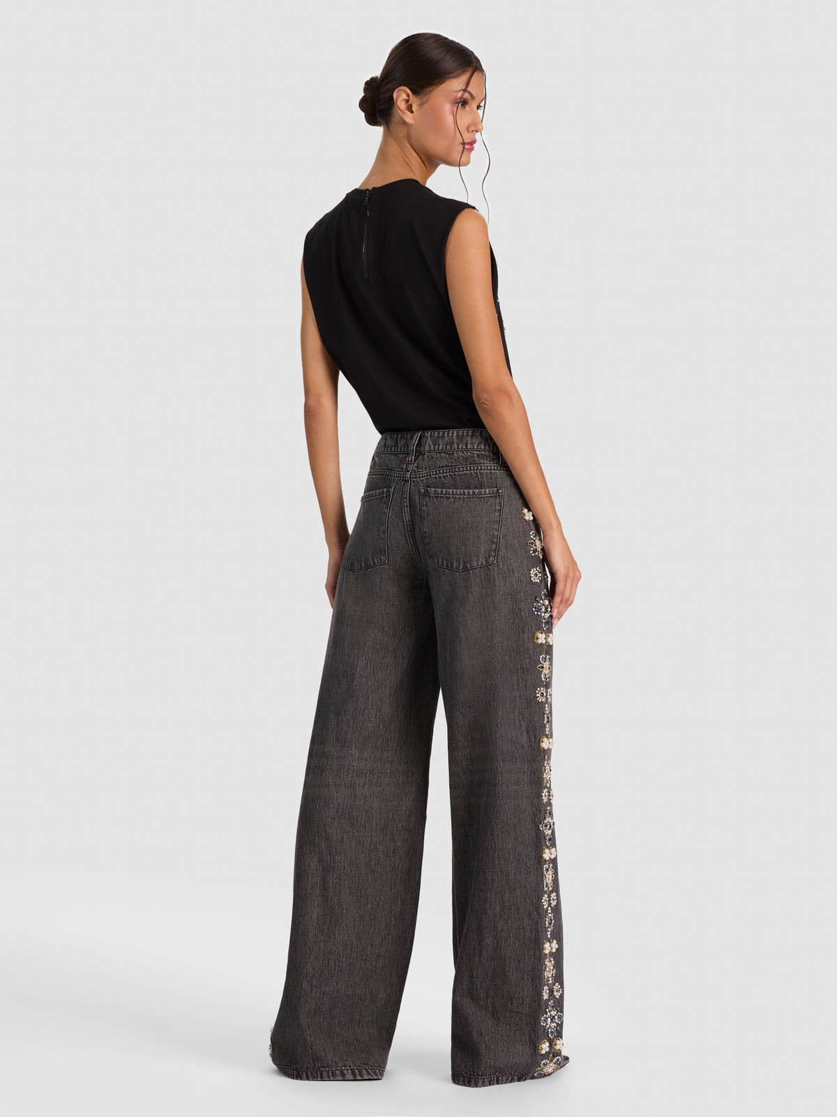 AMAZING DISTRESSED EMBELLISHED JEAN-ALICE + OLIVIA