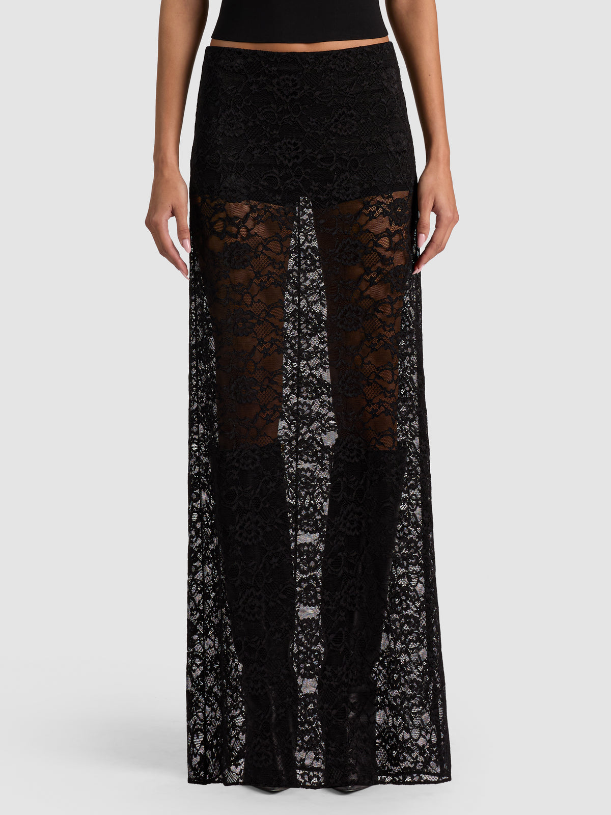 MAEVE LR LACE MAXI SLIP SKIRT W HOT PANT LINING-ALICE + OLIVIA