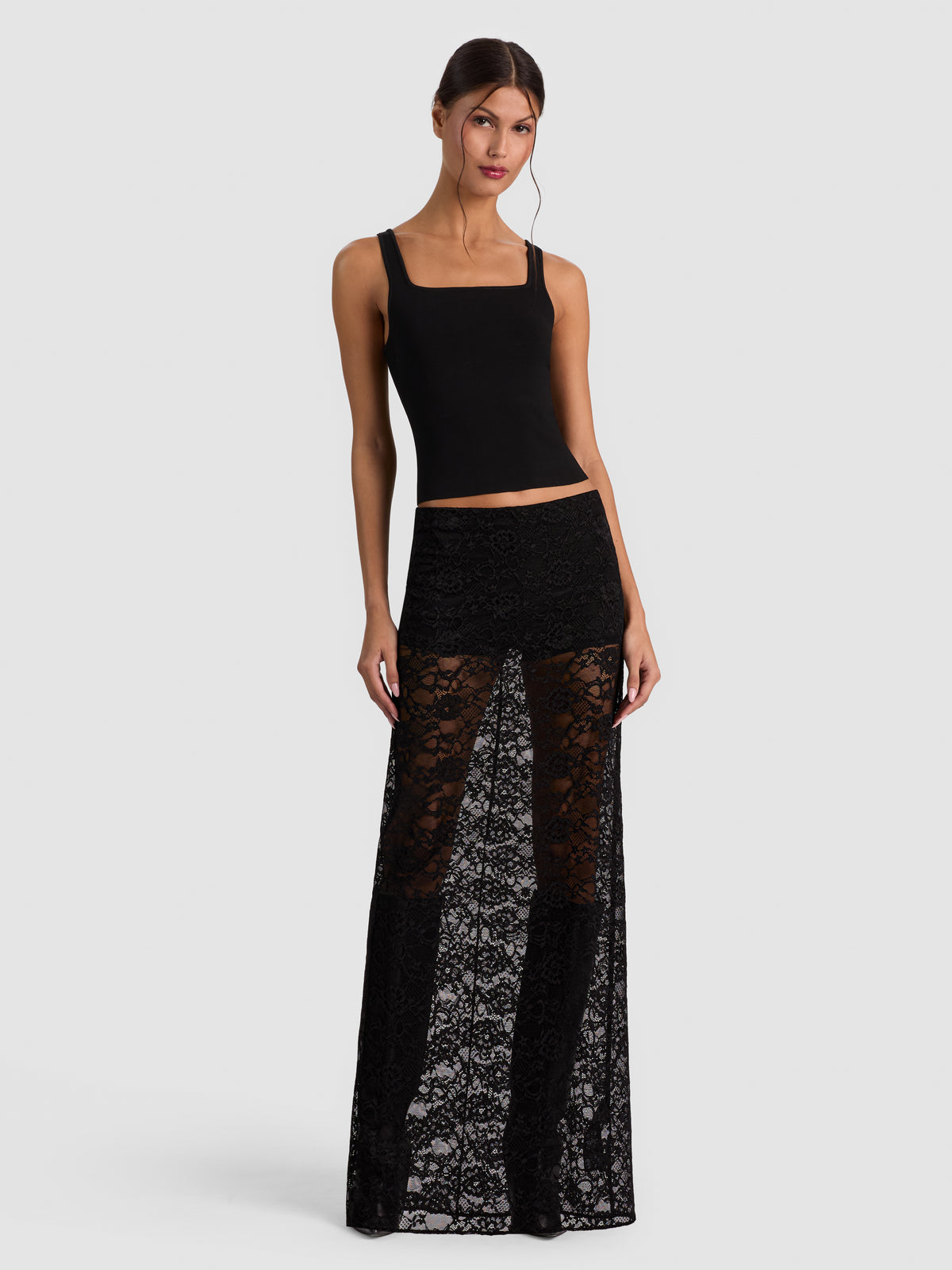MAEVE LR LACE MAXI SLIP SKIRT W HOT PANT LINING-ALICE + OLIVIA