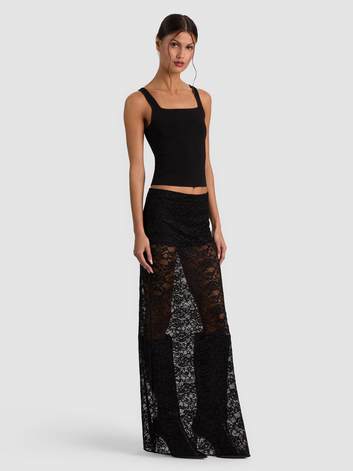 MAEVE LR LACE MAXI SLIP SKIRT W HOT PANT LINING-ALICE + OLIVIA