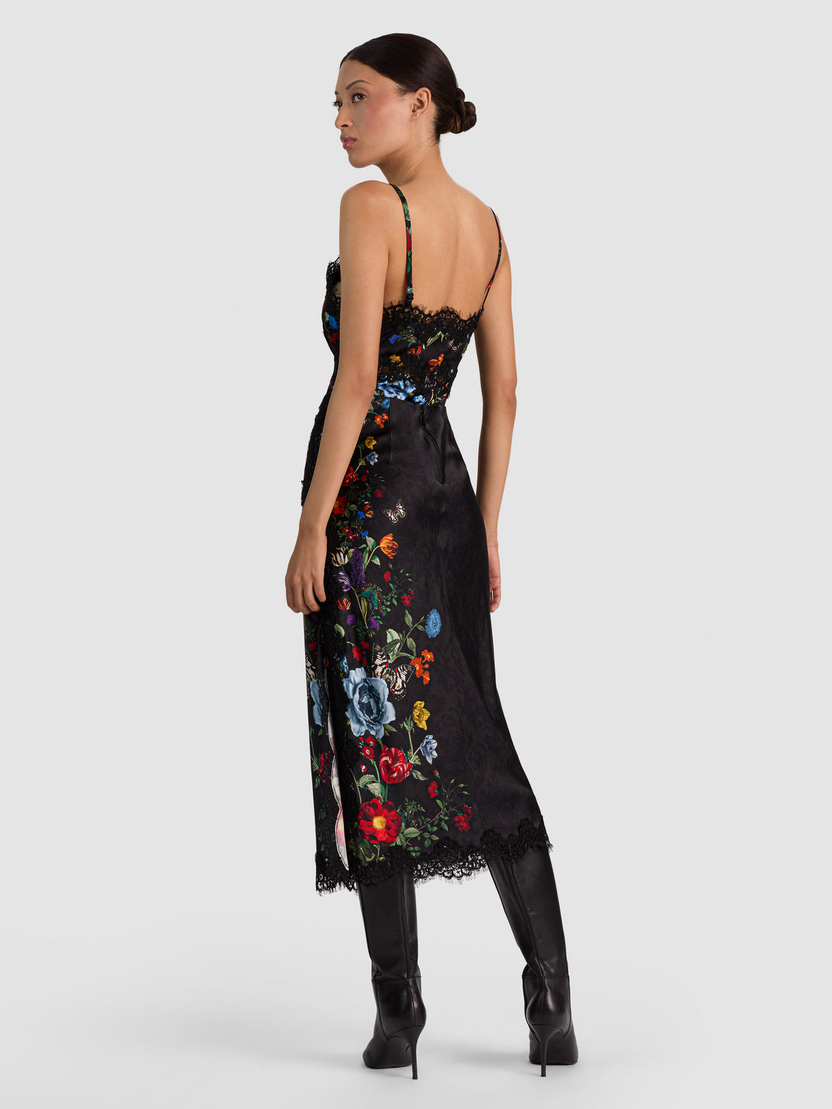 MAEVE MIDI SLIP SKIRT W LACE TRIM-ALICE + OLIVIA