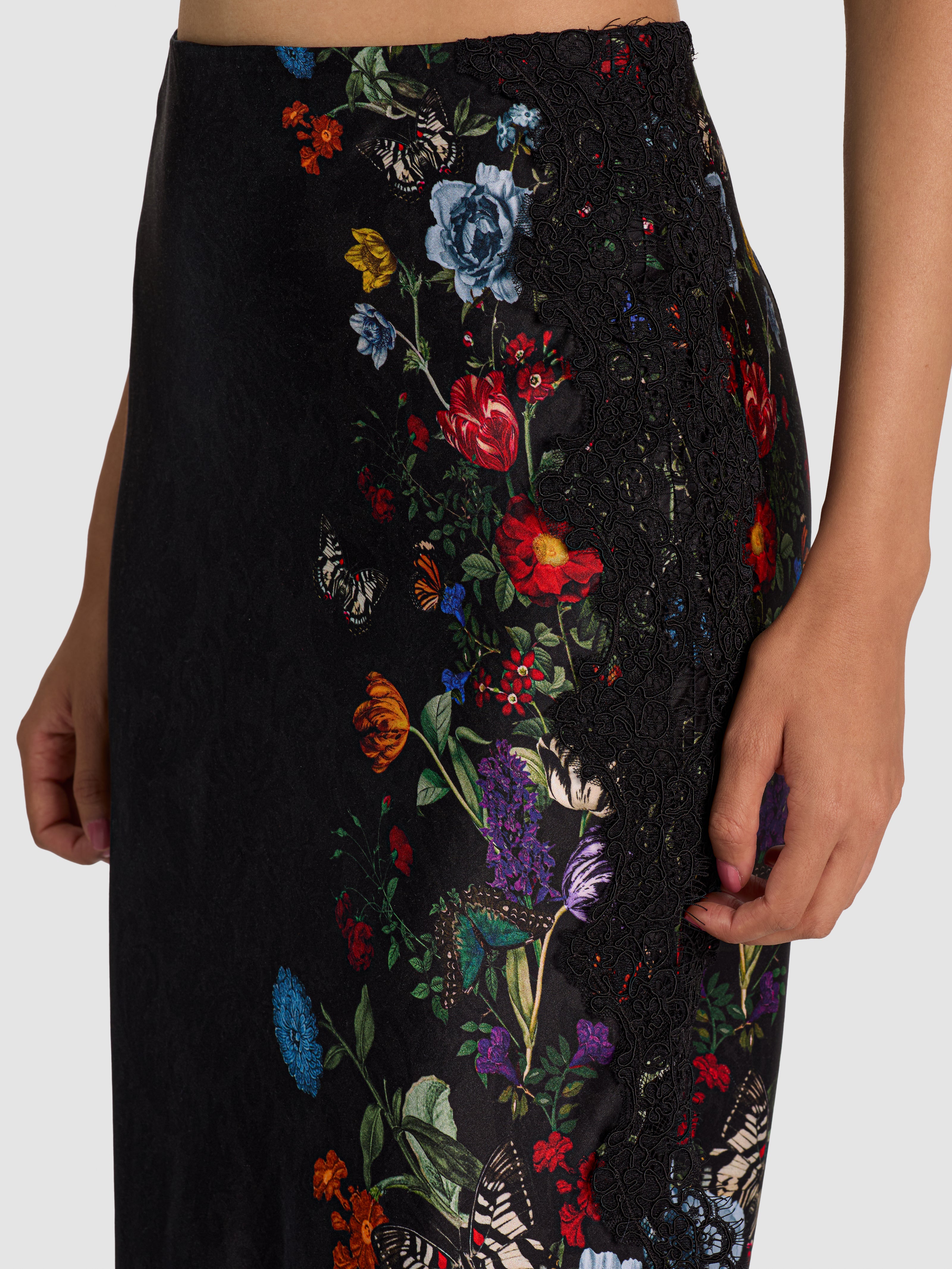 MAEVE MIDI SLIP SKIRT W LACE TRIM-ALICE + OLIVIA