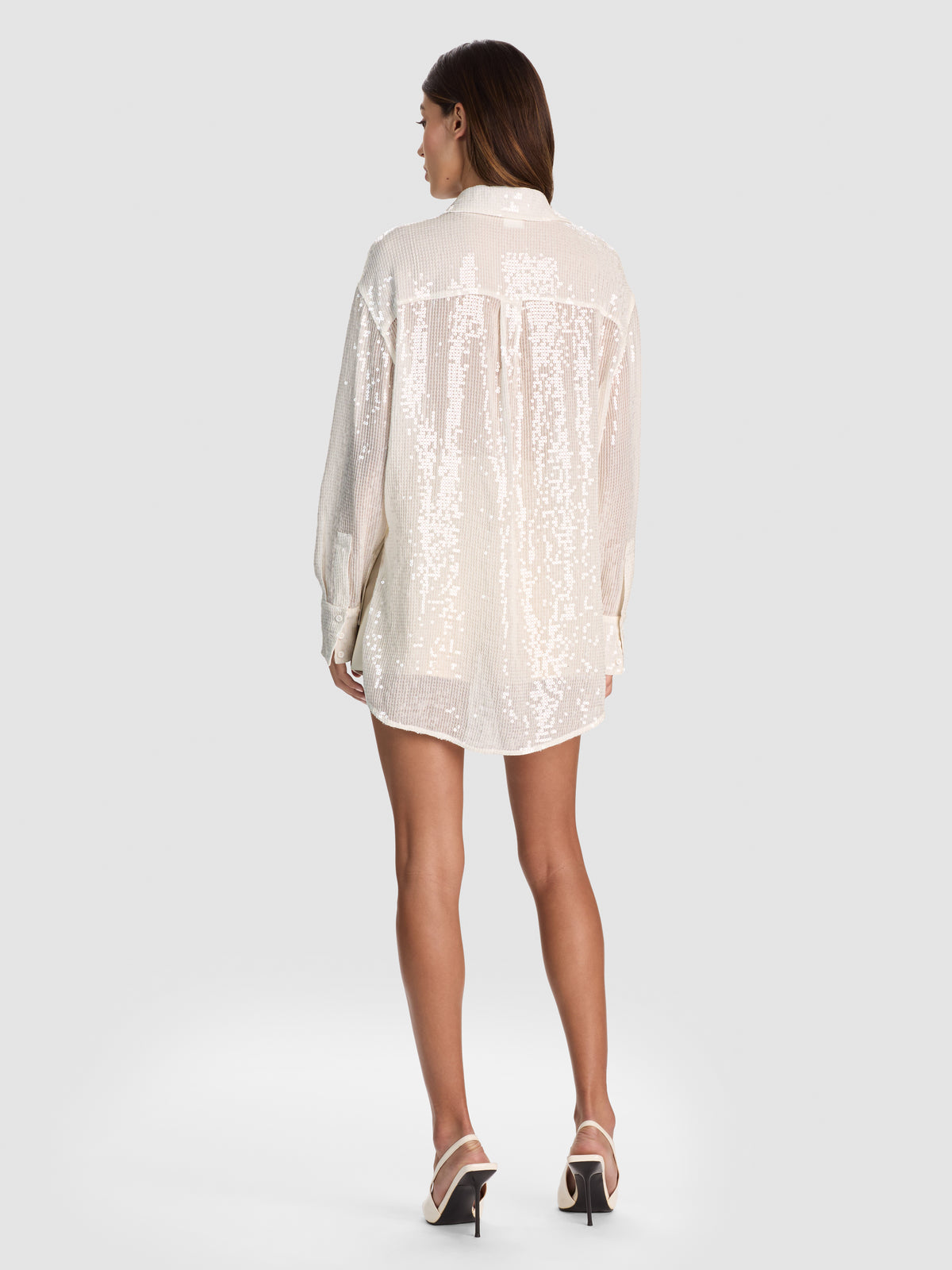 DIMITRA SEQUIN BUTTON DOWN SHIRT-ALICE + OLIVIA
