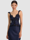 RAFAELLA LACE TRIM TOP W RUFFLE SLEEVE-ALICE + OLIVIA