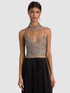 DEENA CRYSTAL CROPPED TOP W CHOKER-ALICE + OLIVIA