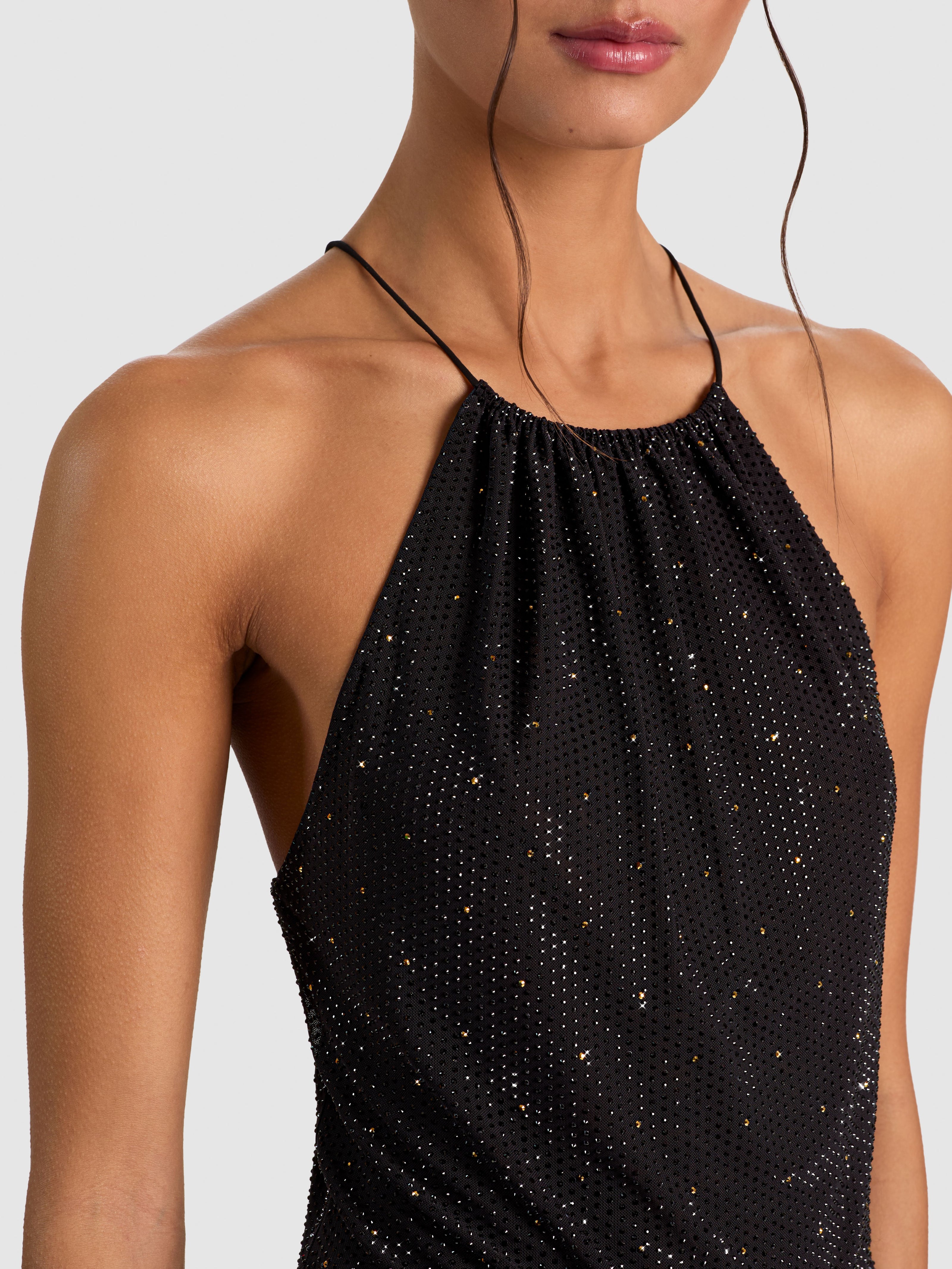 ZUMI EMBELL HALTER TOP-ALICE + OLIVIA