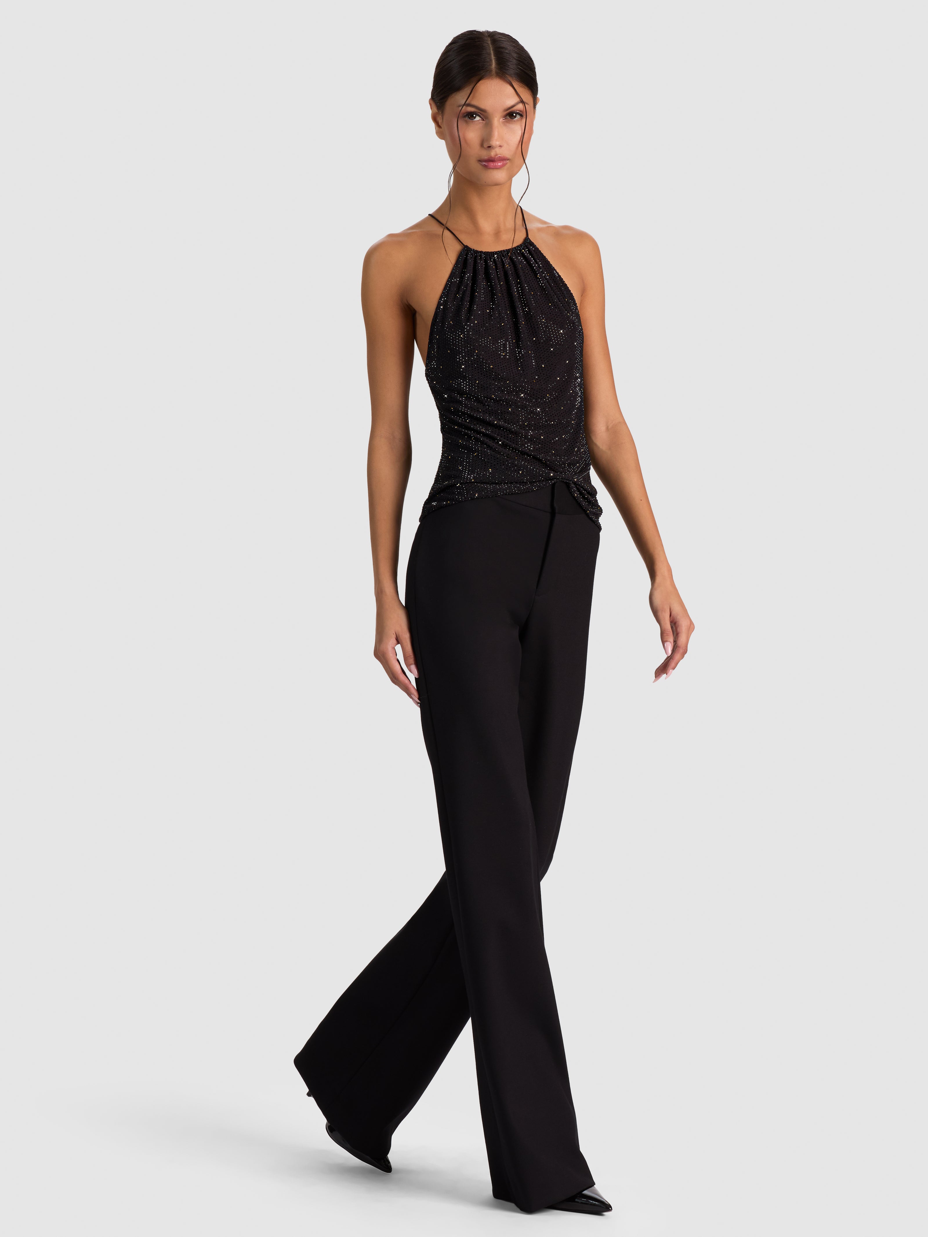 ZUMI EMBELL HALTER TOP-ALICE + OLIVIA