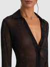 FREYA EMBELLISHED BUTTON DOWN TOP-ALICE + OLIVIA