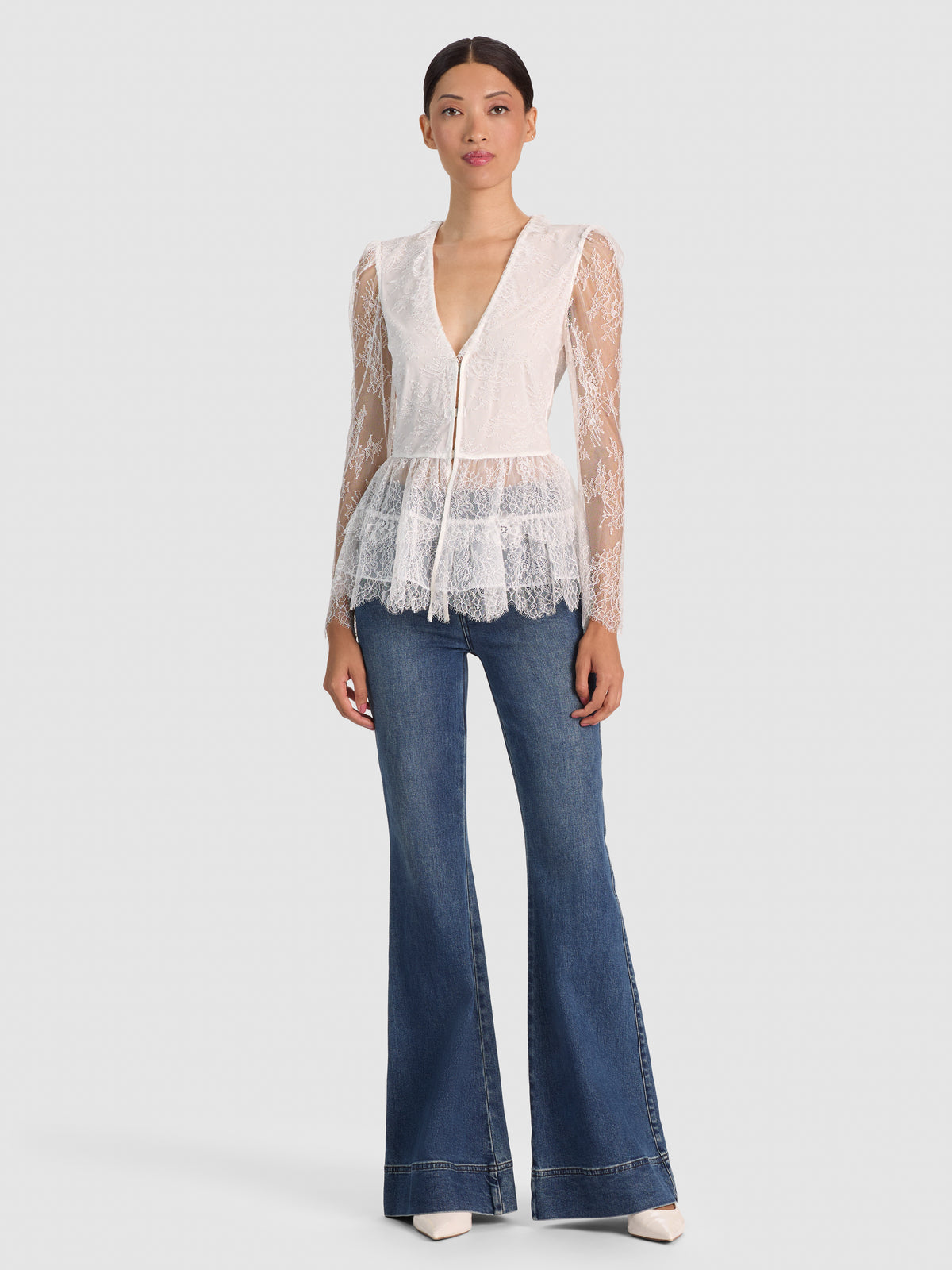 XAVIER LACE TOP - OFF WHITE