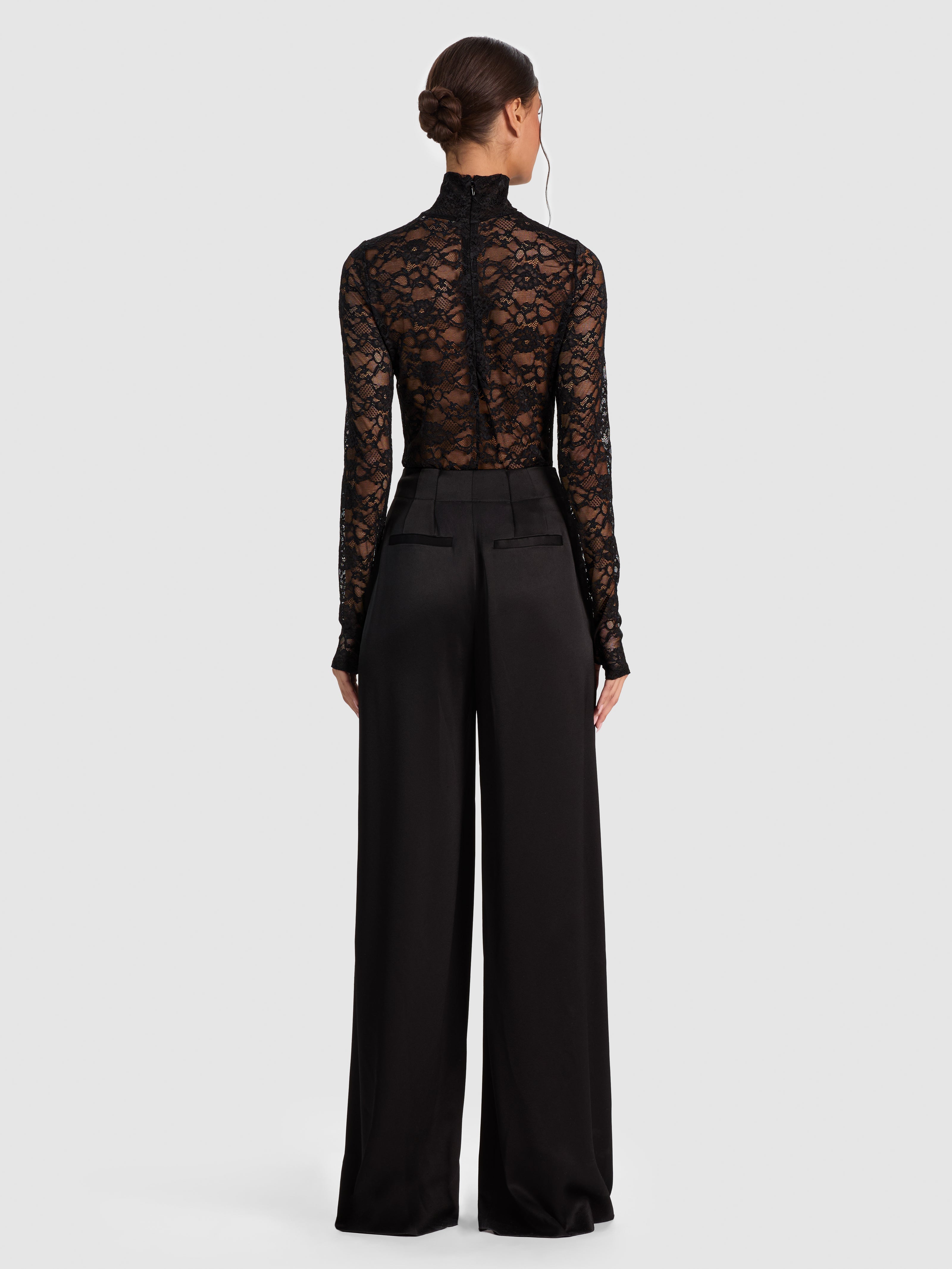 DELAINA LACE TURTLENECK TOP-ALICE + OLIVIA