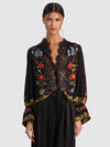MARION LACE TRIM BLOUSE-ALICE + OLIVIA