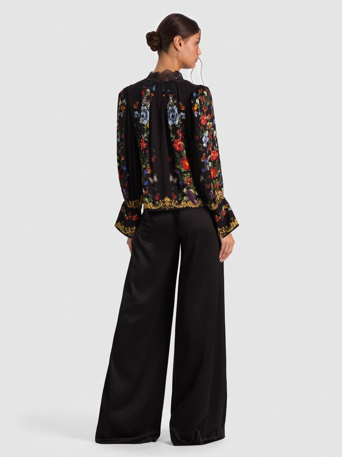 MARION LACE TRIM BLOUSE-ALICE + OLIVIA