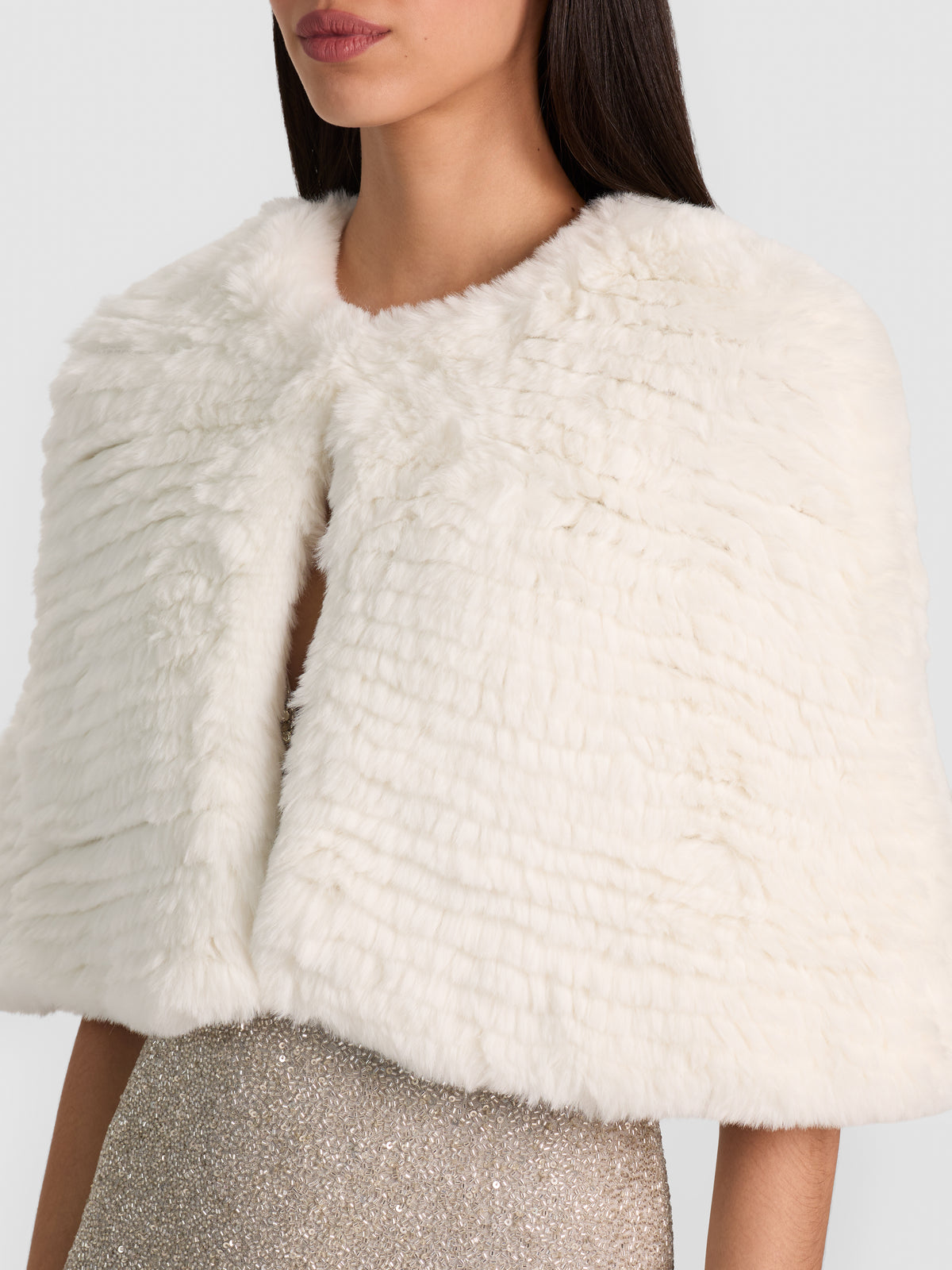 DEIRDRE FAUX FUR CAPELET-ALICE + OLIVIA