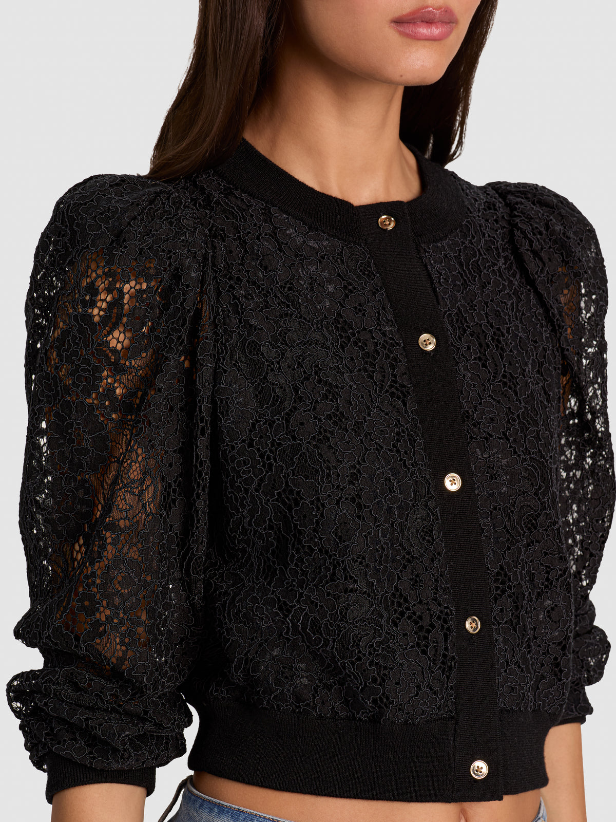KITTY LACE OVERLAY CARDIGAN-ALICE + OLIVIA