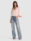 ROANNE TIE FRONT BLOUSE-ALICE + OLIVIA