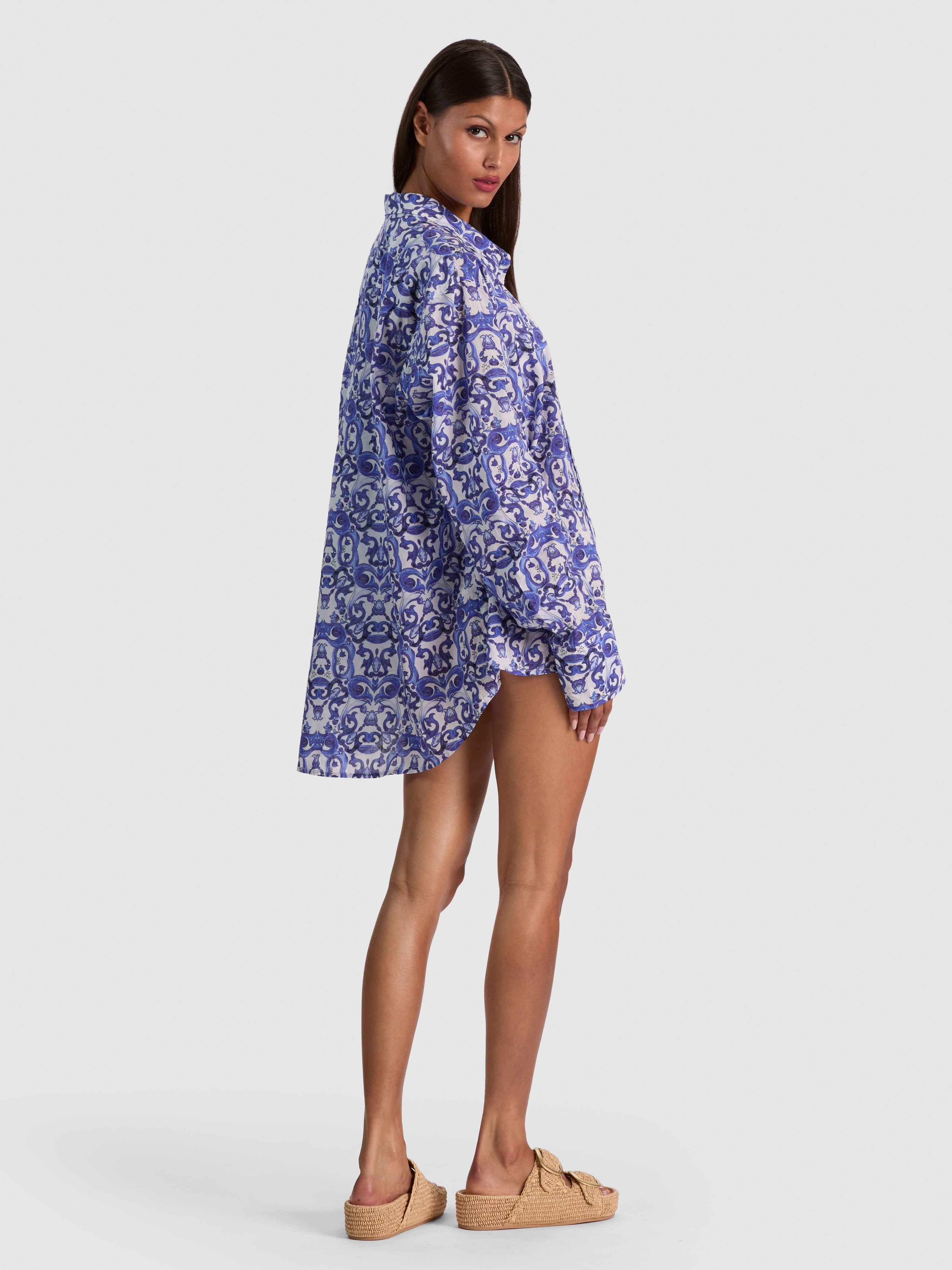A+O X CONIGLIO PALM BEACH BUTTON DOWN-SOLSTICE-ALICE + OLIVIA