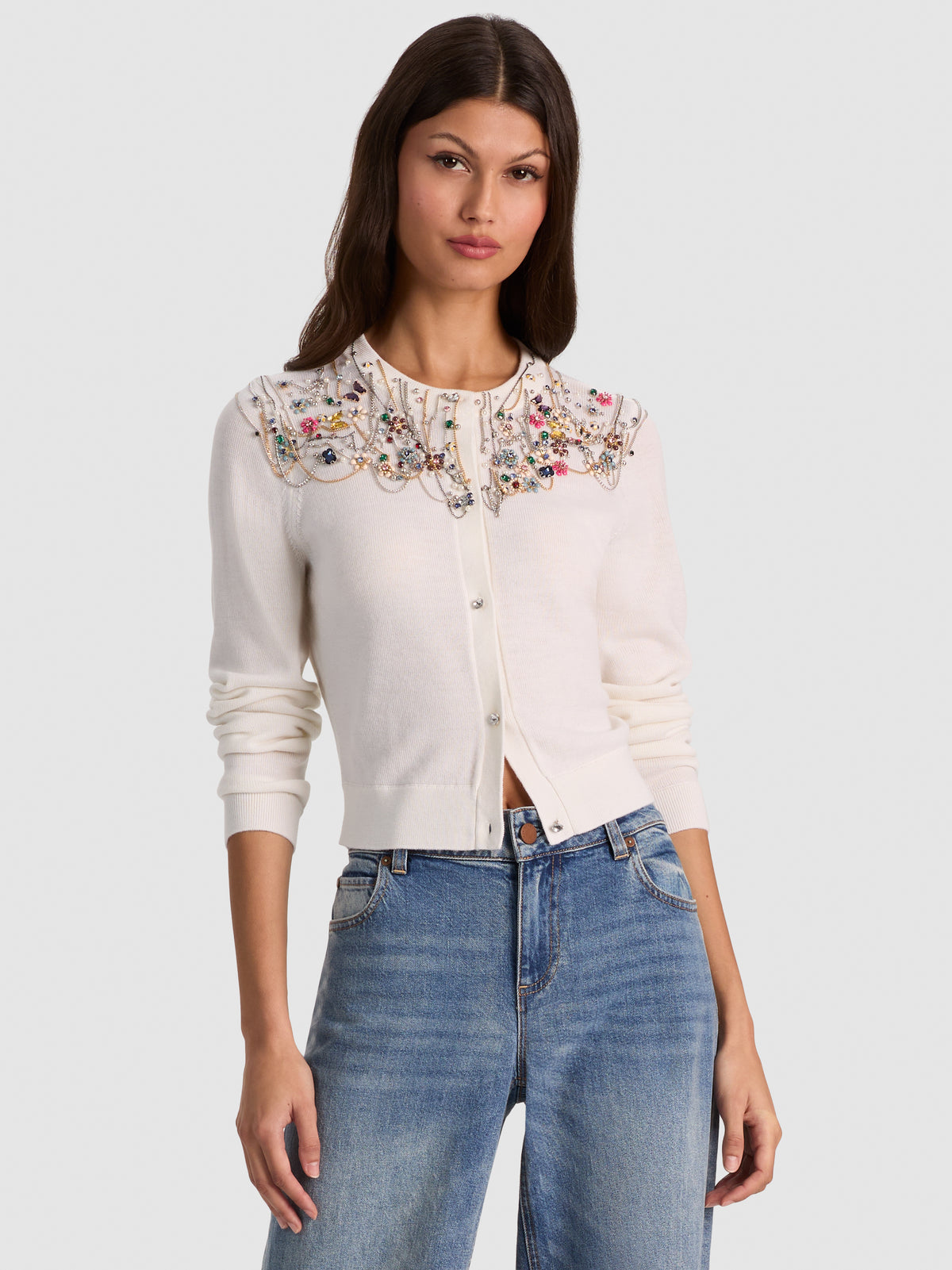 DOLLIE EMBELLISHED CARDIGAN-ALICE + OLIVIA