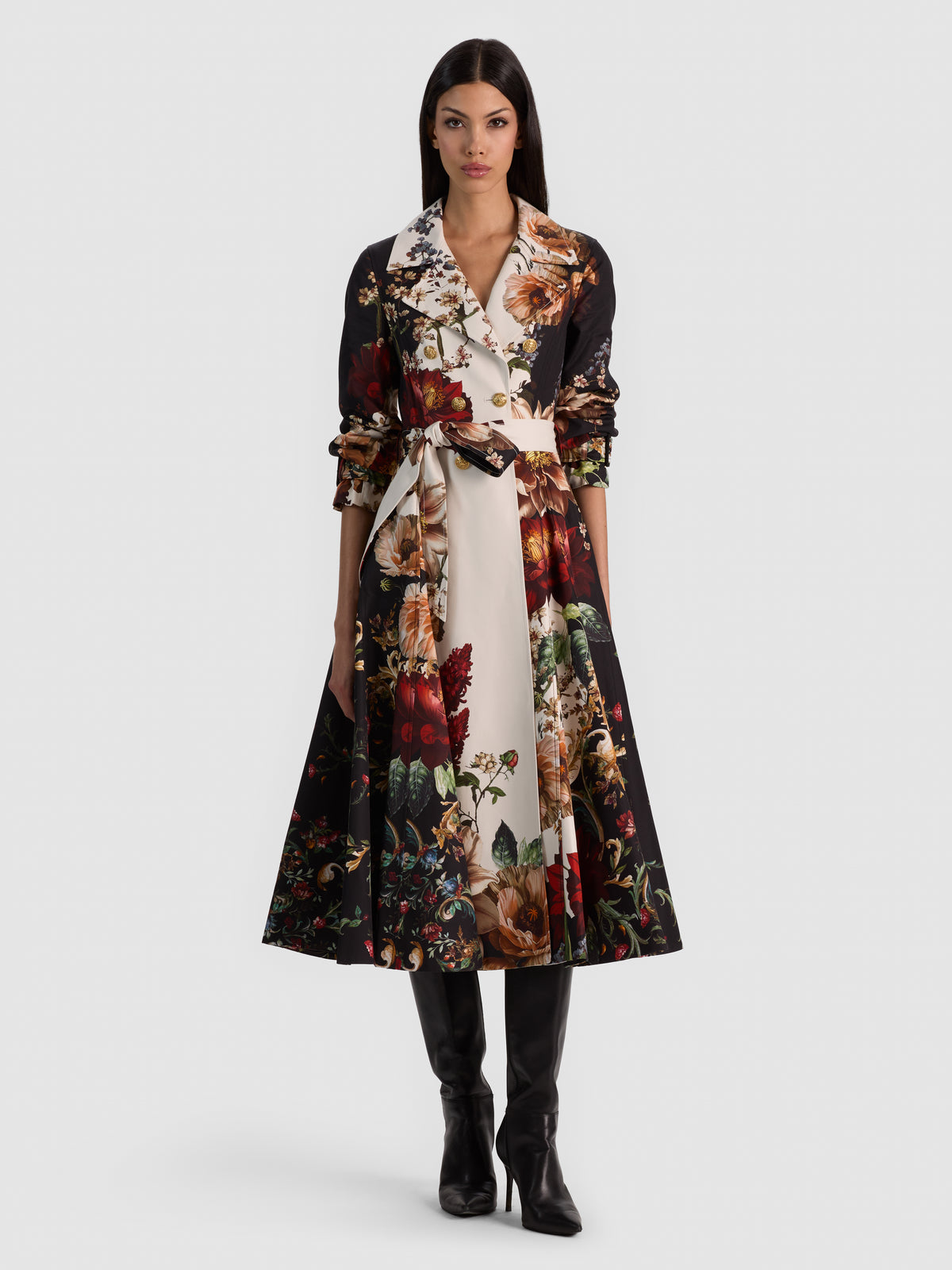 ELLIE GODET TRENCH COAT W TIE BELT-ALICE + OLIVIA