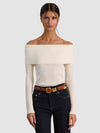 DOLAN FOLDOVER LS PULLOVER-ALICE + OLIVIA