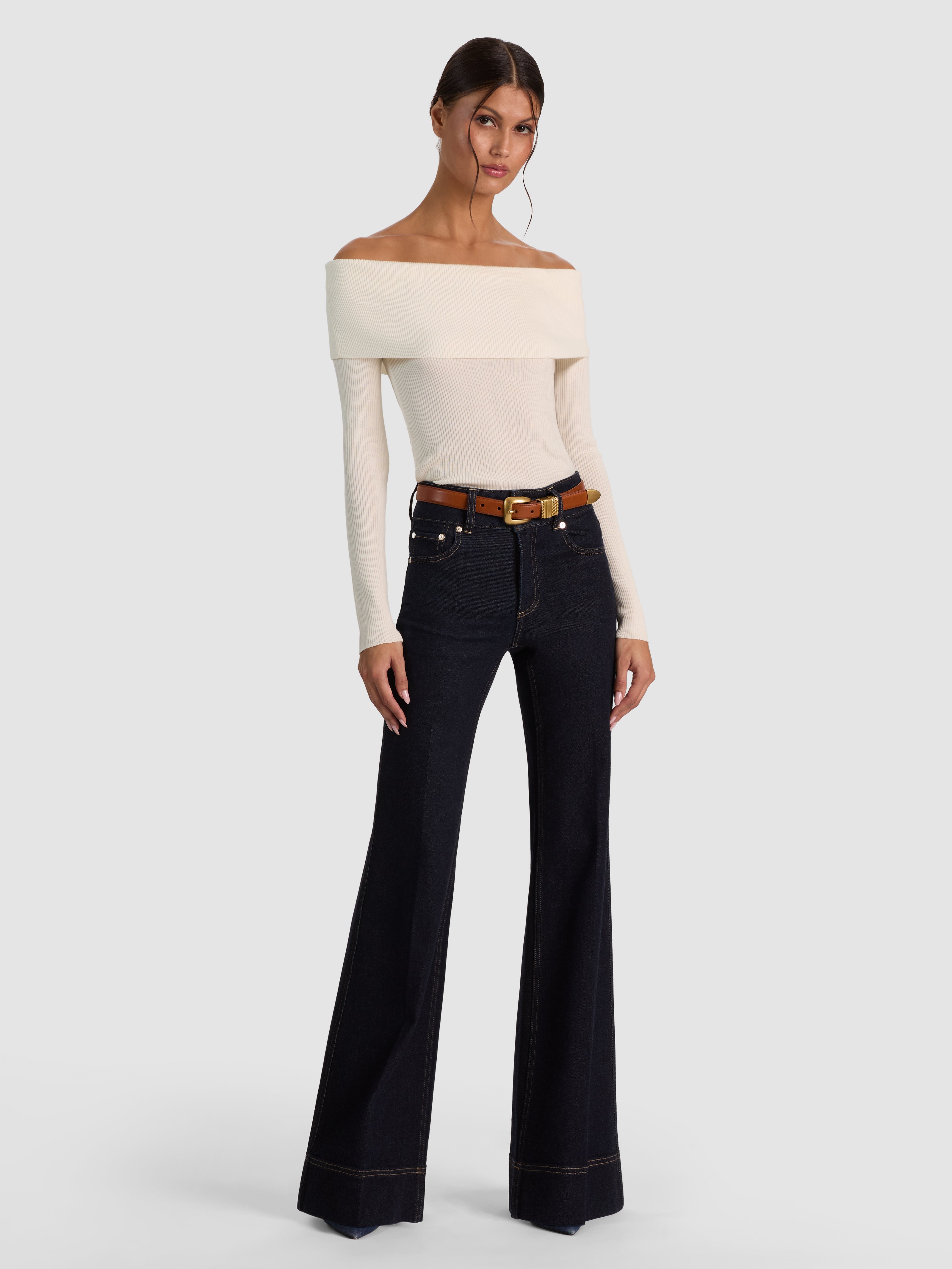 DOLAN FOLDOVER LS PULLOVER-ALICE + OLIVIA